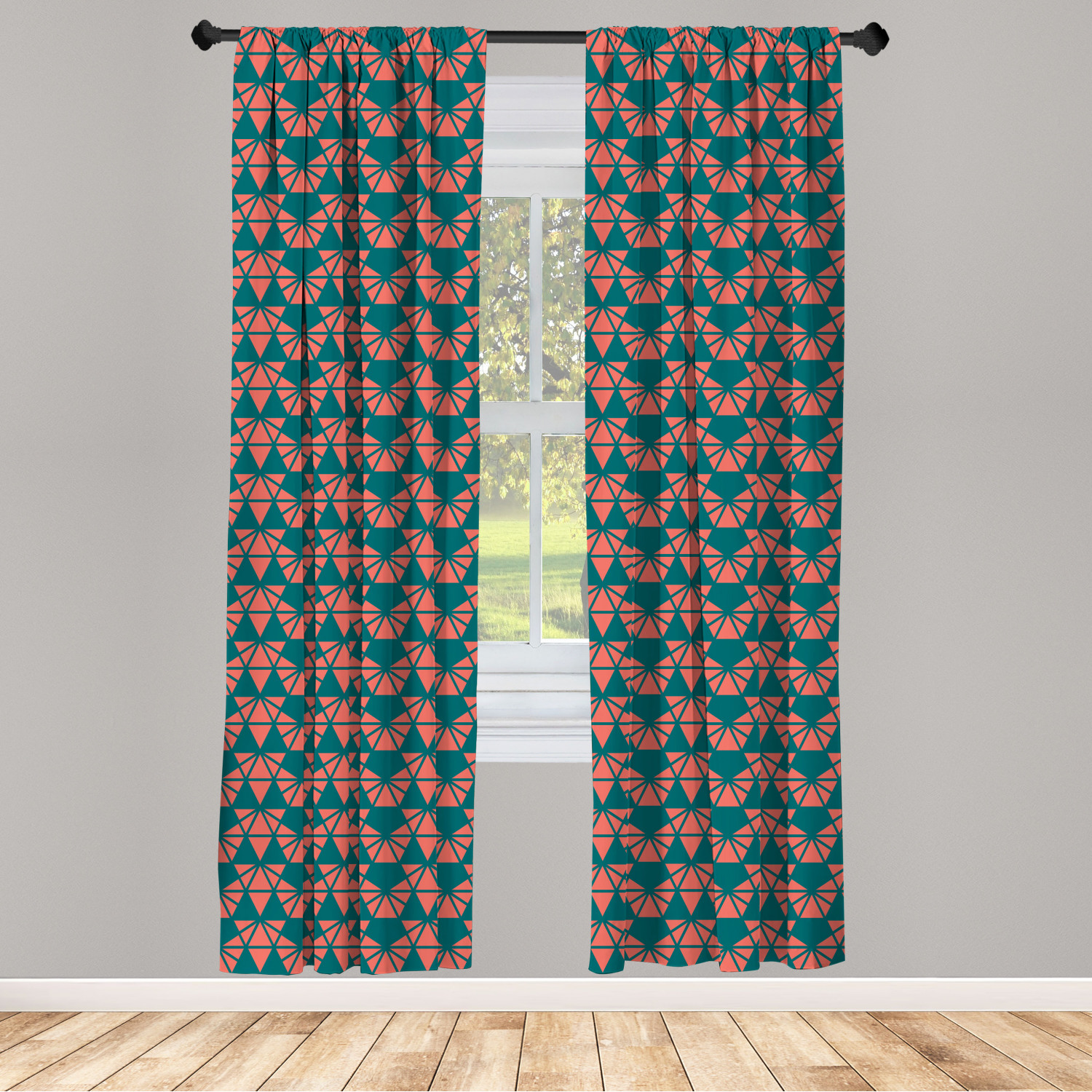 Surreal Modern Microfiber Curtains 2 Panel Set Living Room Bedroom in 3 Sizes - Picture 94 of 118