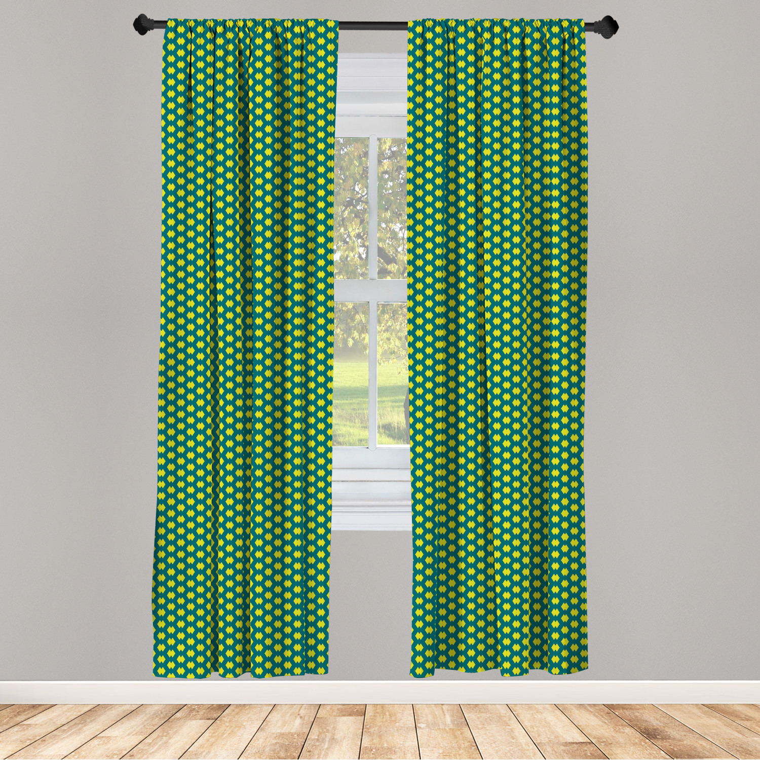 Surreal Modern Microfiber Curtains 2 Panel Set Living Room Bedroom in 3 Sizes - Picture 66 of 118