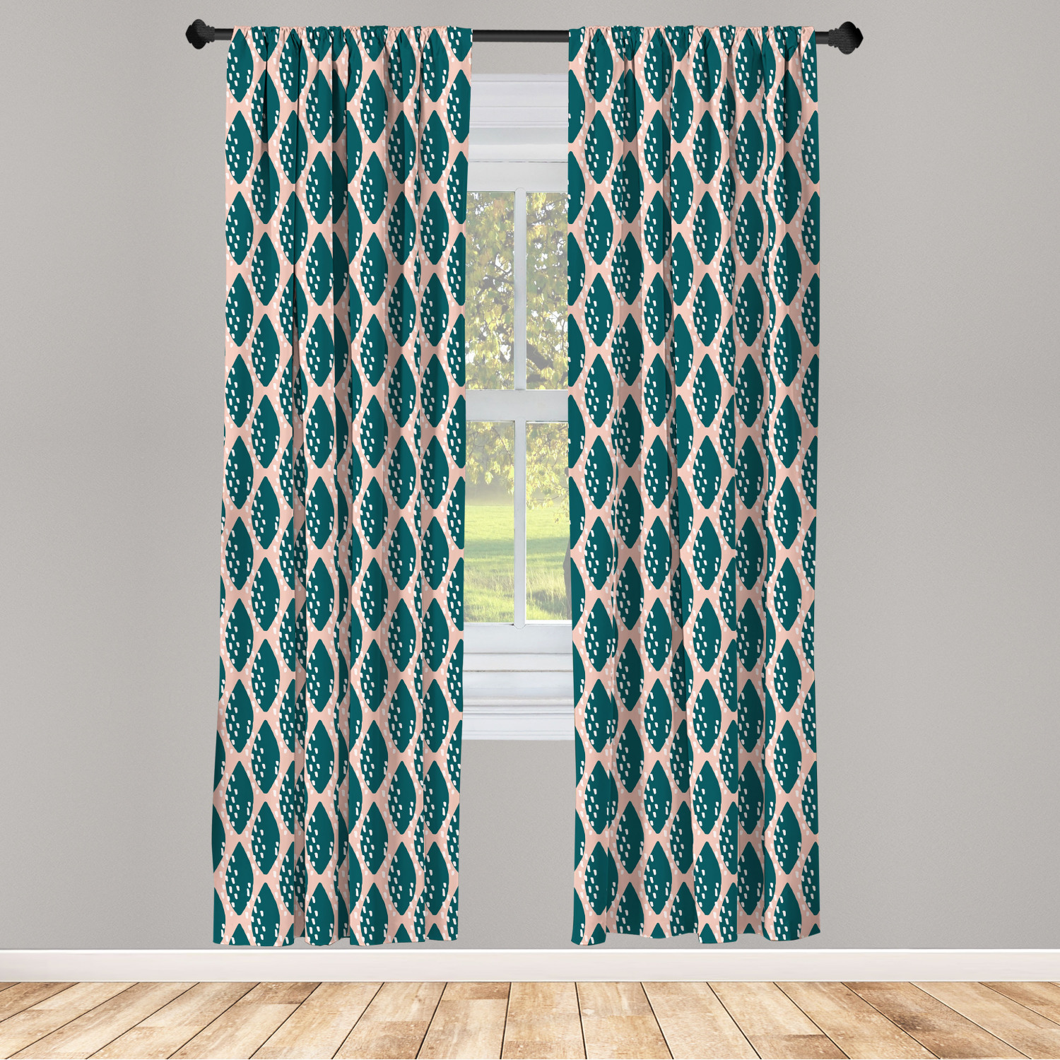 Surreal Modern Microfiber Curtains 2 Panel Set Living Room Bedroom in 3 Sizes - Picture 50 of 118