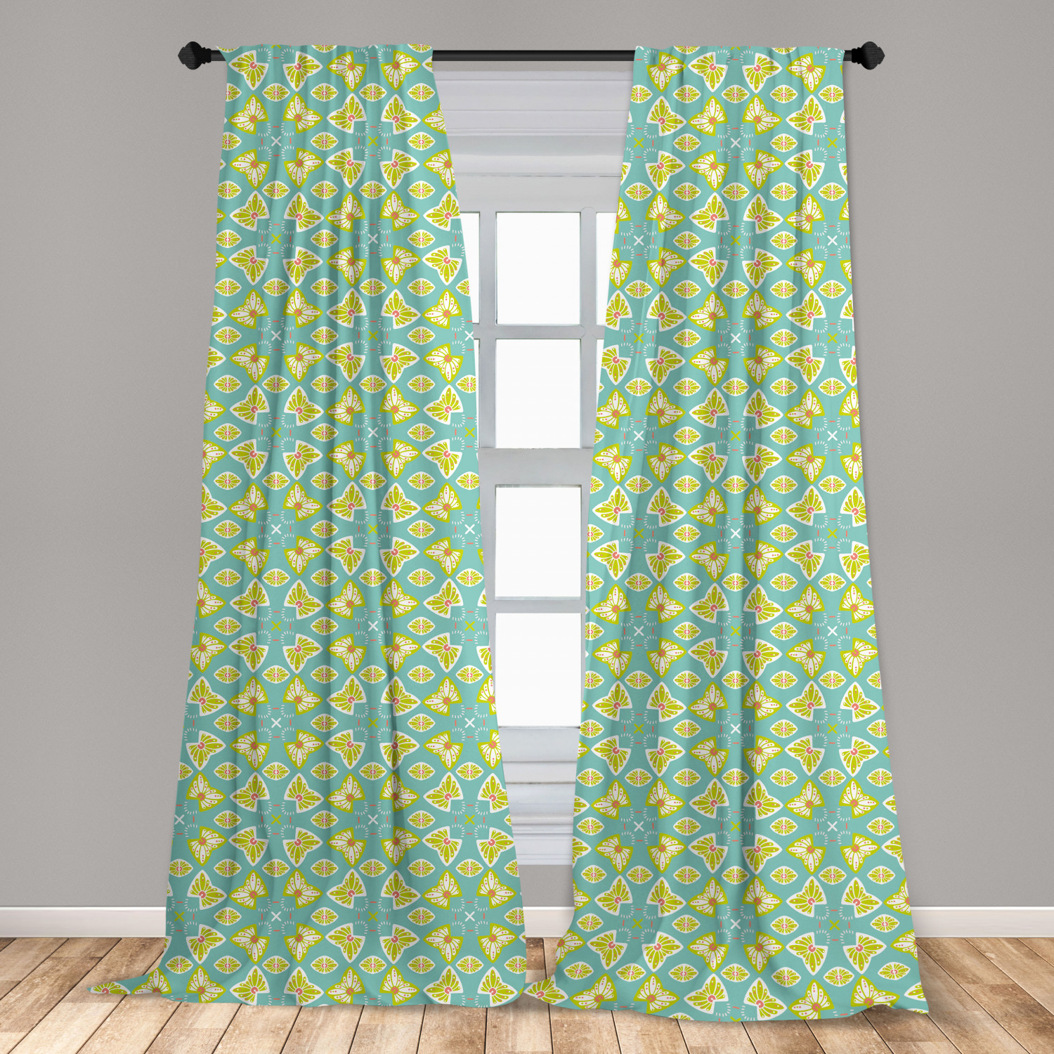 Surreal Modern Microfiber Curtains 2 Panel Set Living Room Bedroom in 3 Sizes - Picture 13 of 118