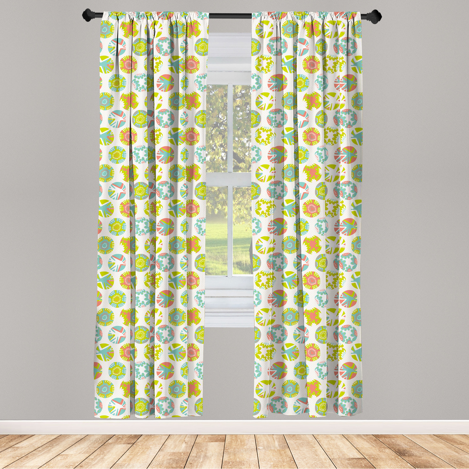 Surreal Modern Microfiber Curtains 2 Panel Set Living Room Bedroom in 3 Sizes - Picture 104 of 118