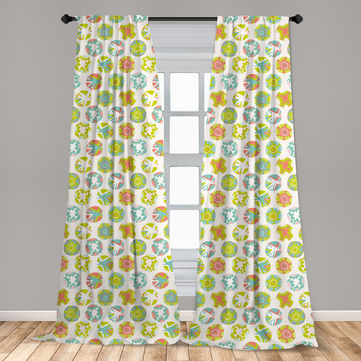 Surreal Modern Microfiber Curtains 2 Panel Set Living Room Bedroom in 3 Sizes - Picture 103 of 118