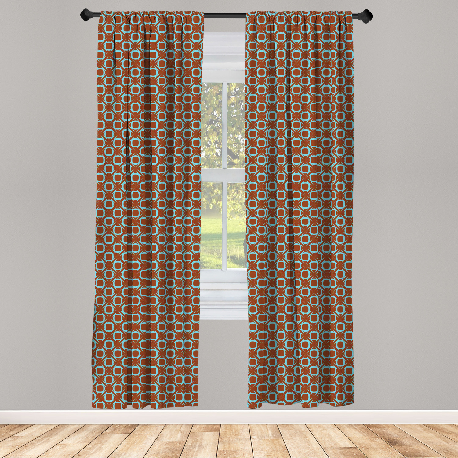 Surreal Modern Microfiber Curtains 2 Panel Set Living Room Bedroom in 3 Sizes - Picture 26 of 118