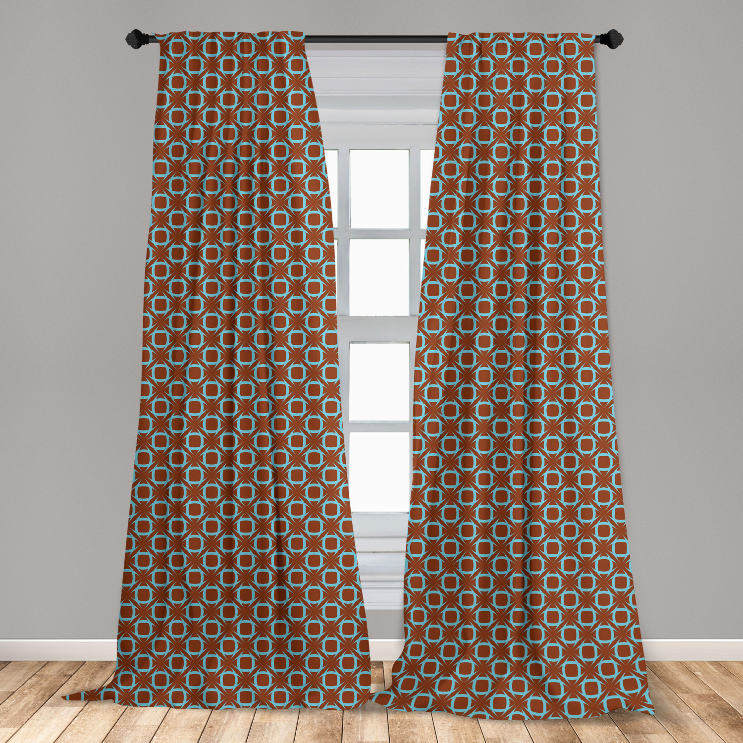 Surreal Modern Microfiber Curtains 2 Panel Set Living Room Bedroom in 3 Sizes - Picture 25 of 118