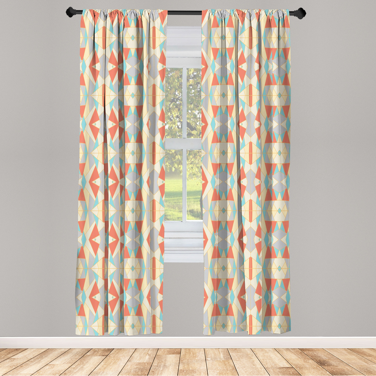 Surreal Modern Microfiber Curtains 2 Panel Set Living Room Bedroom in 3 Sizes - Picture 98 of 118