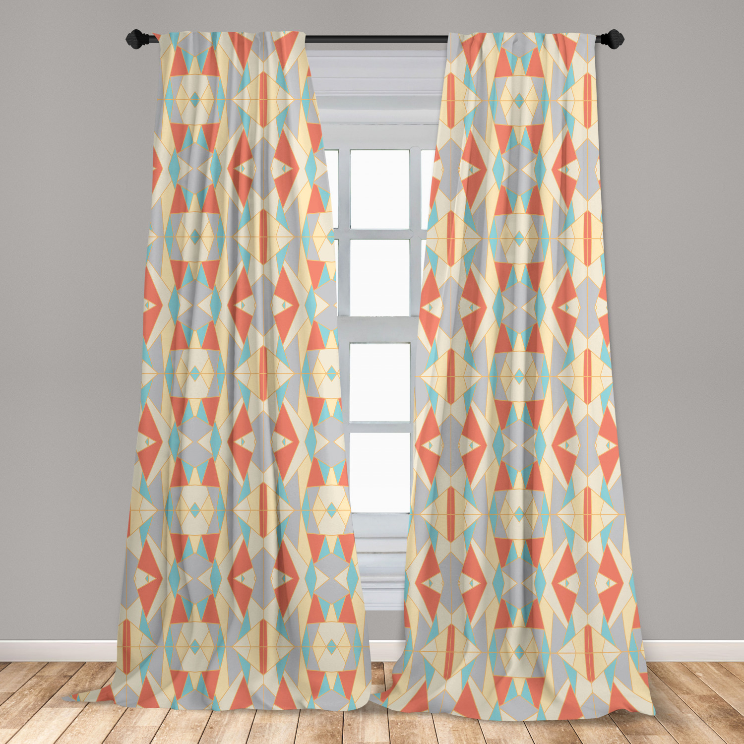 Surreal Modern Microfiber Curtains 2 Panel Set Living Room Bedroom in 3 Sizes - Picture 97 of 118