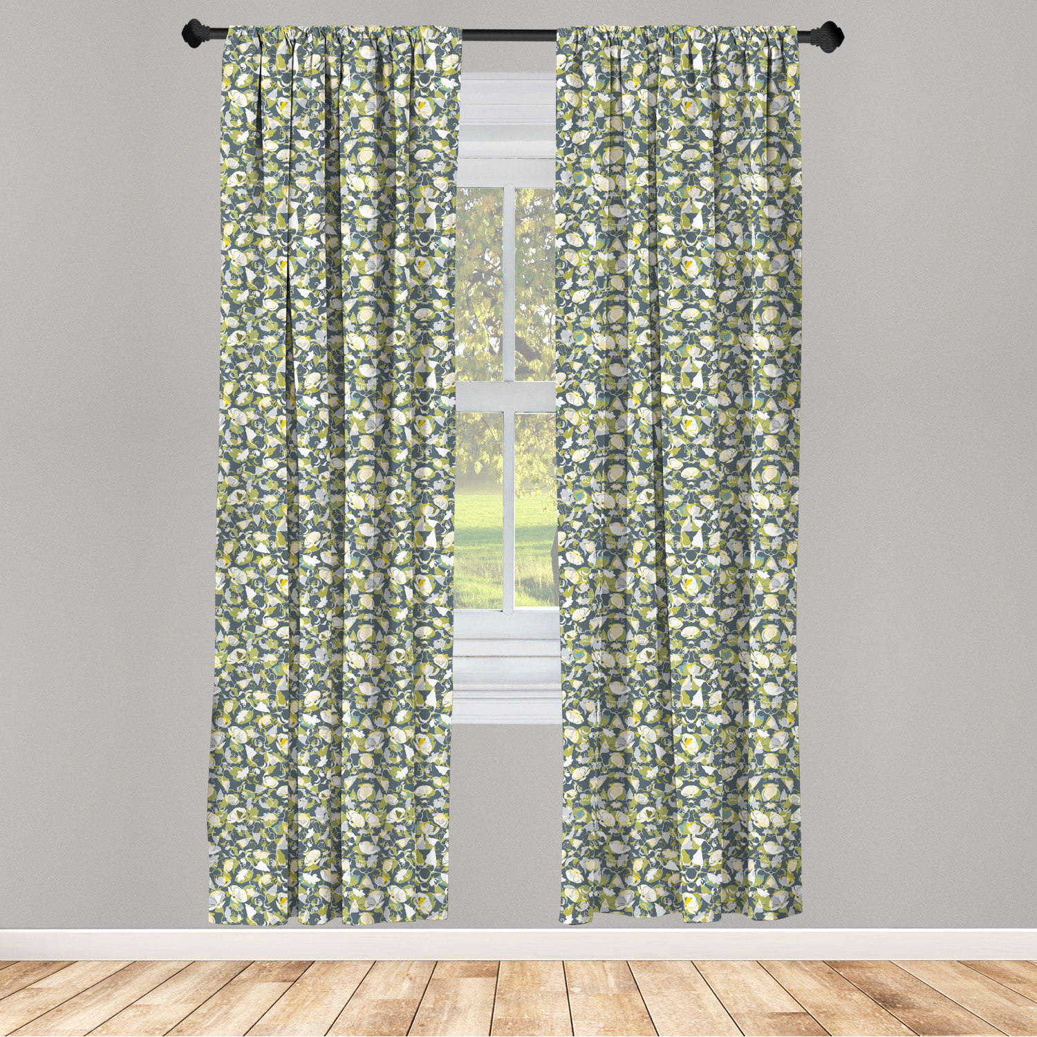 Surreal Modern Microfiber Curtains 2 Panel Set Living Room Bedroom in 3 Sizes - Picture 12 of 118