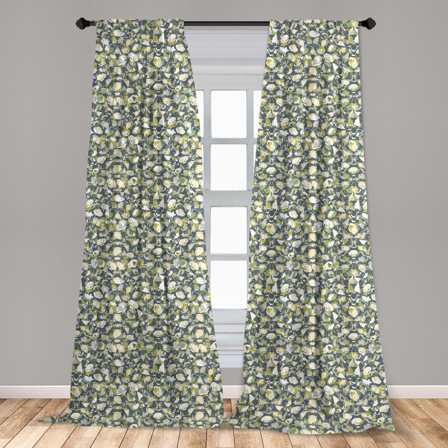 Surreal Modern Microfiber Curtains 2 Panel Set Living Room Bedroom in 3 Sizes - Picture 11 of 118