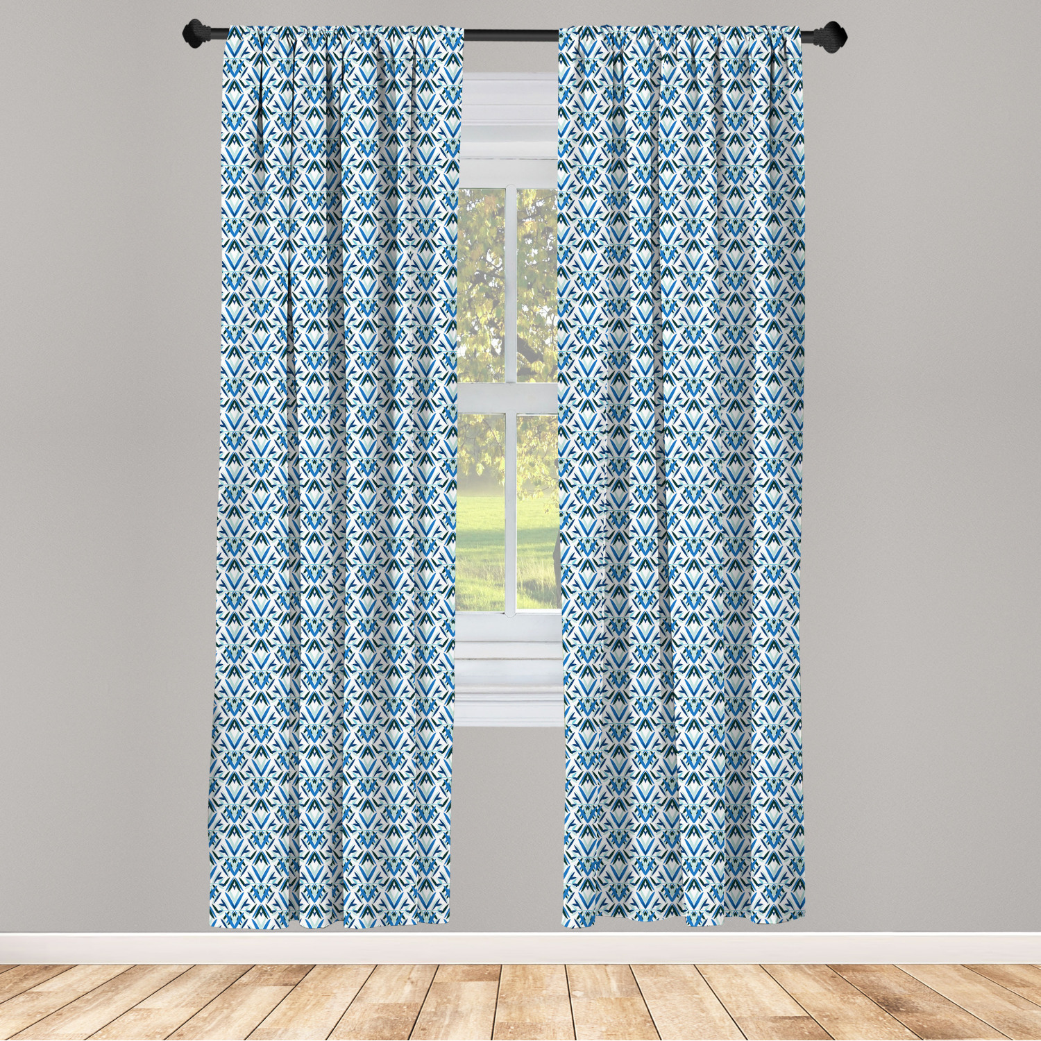 Surreal Modern Microfiber Curtains 2 Panel Set Living Room Bedroom in 3 Sizes - Picture 44 of 118