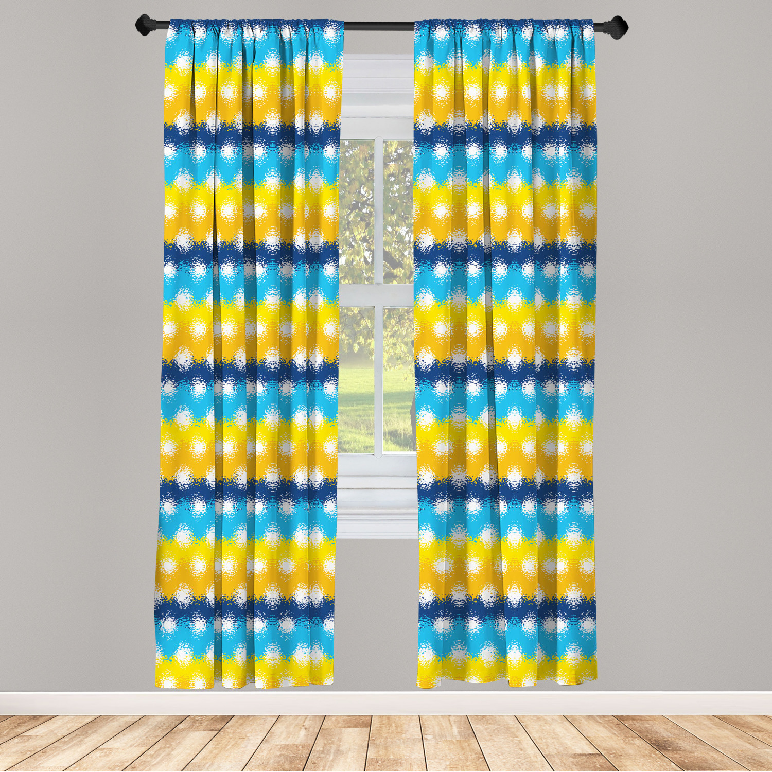 Surreal Modern Microfiber Curtains 2 Panel Set Living Room Bedroom in 3 Sizes - Picture 10 of 118