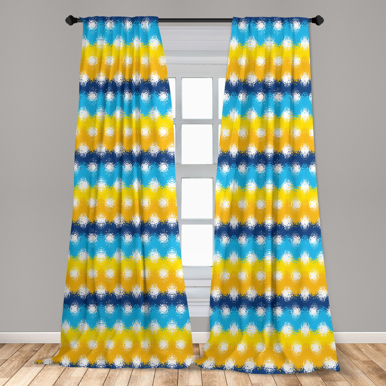 Surreal Modern Microfiber Curtains 2 Panel Set Living Room Bedroom in 3 Sizes - Picture 9 of 118