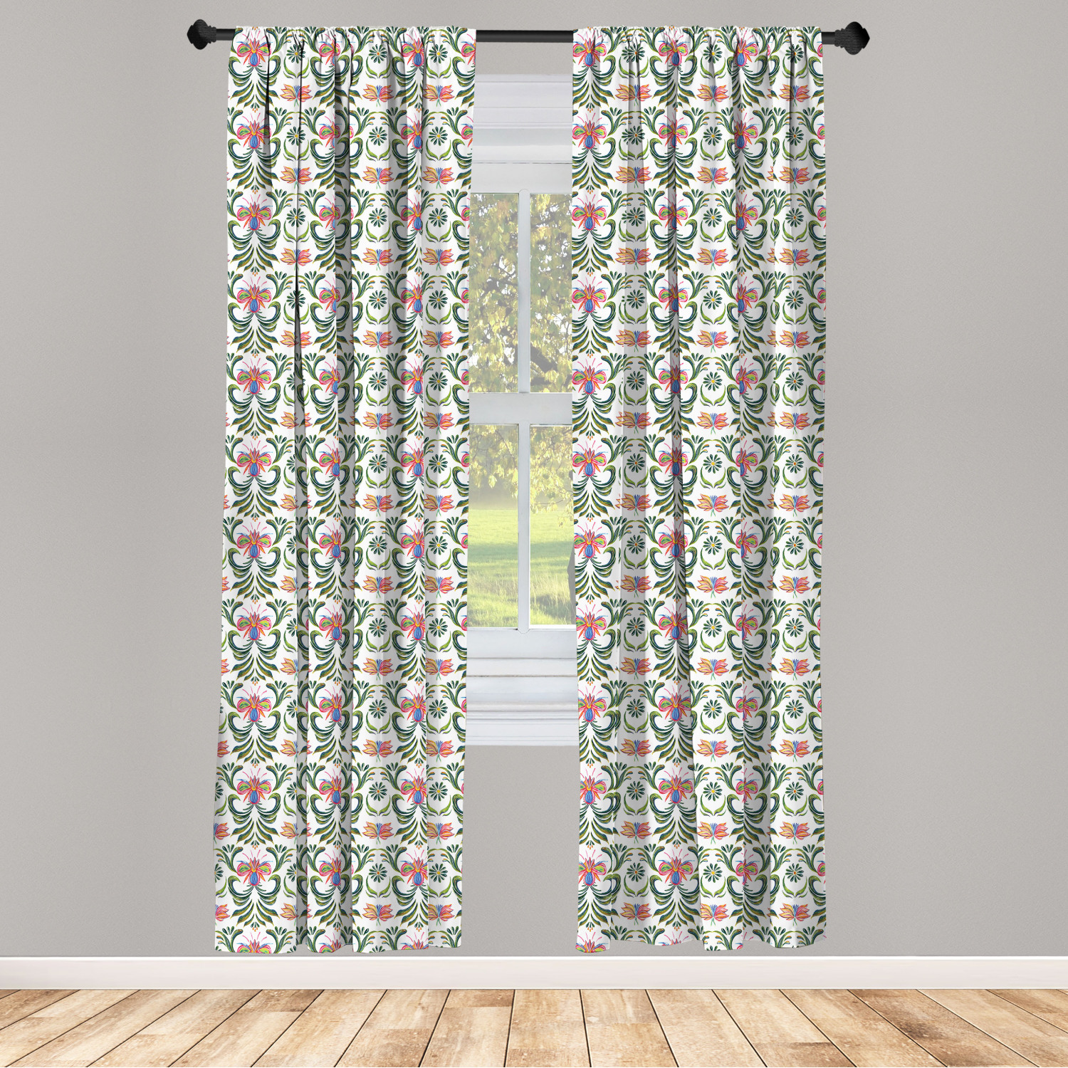 Surreal Modern Microfiber Curtains 2 Panel Set Living Room Bedroom in 3 Sizes - Picture 56 of 118