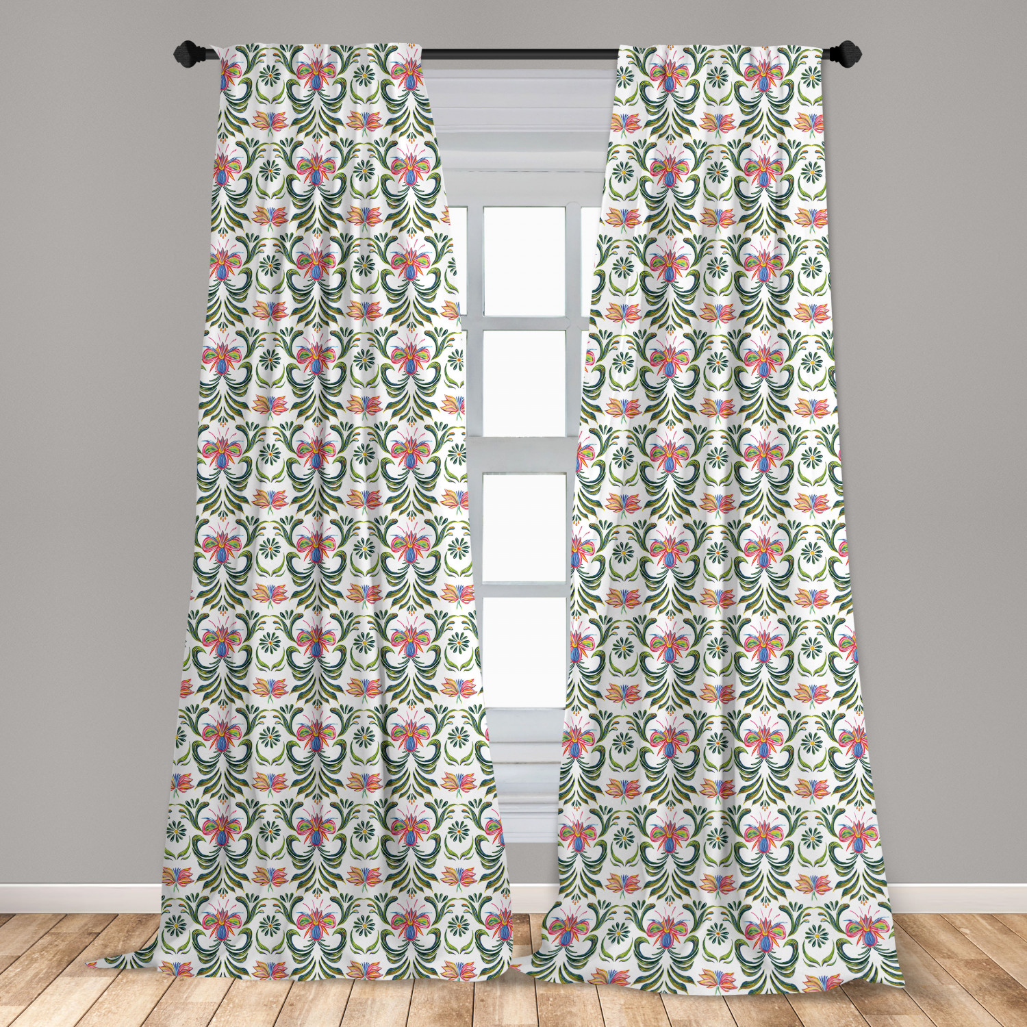 Surreal Modern Microfiber Curtains 2 Panel Set Living Room Bedroom in 3 Sizes - Picture 55 of 118