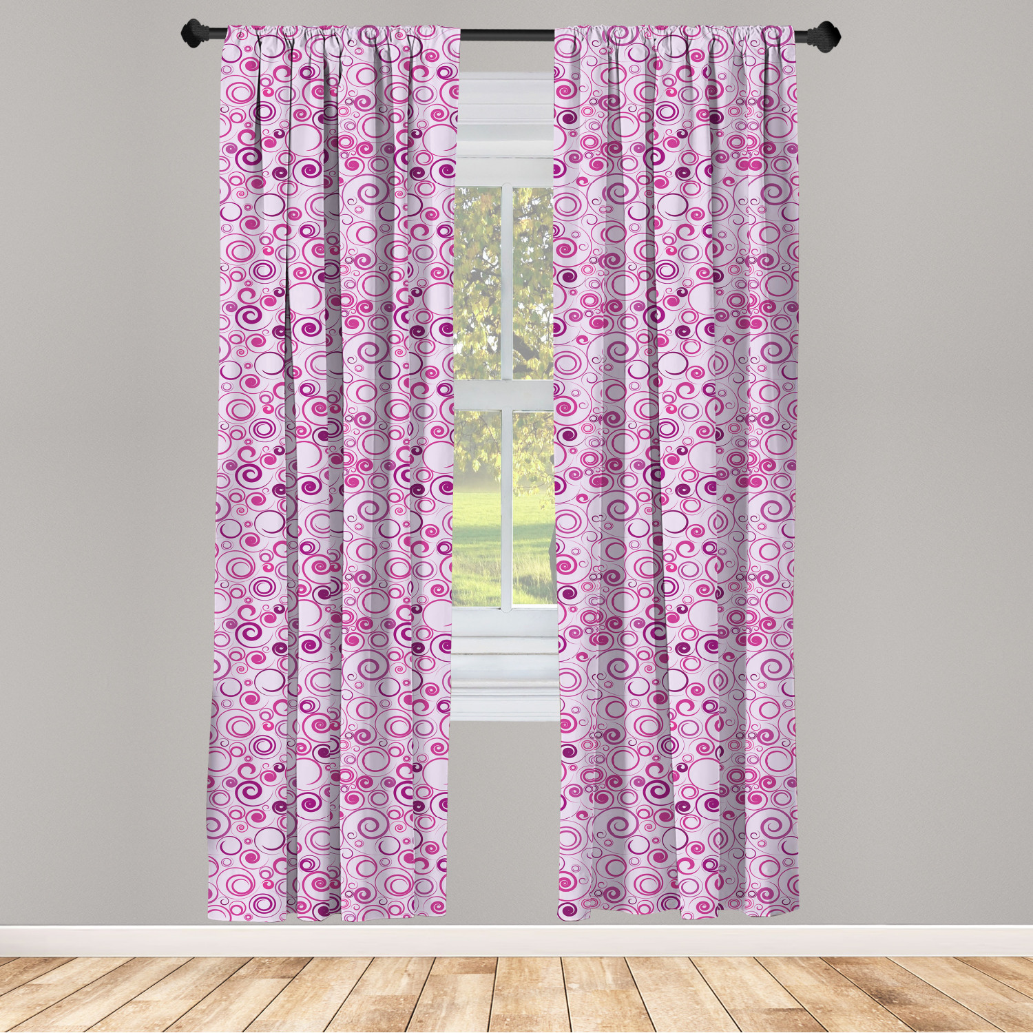 Surreal Modern Microfiber Curtains 2 Panel Set Living Room Bedroom in 3 Sizes - Picture 30 of 118