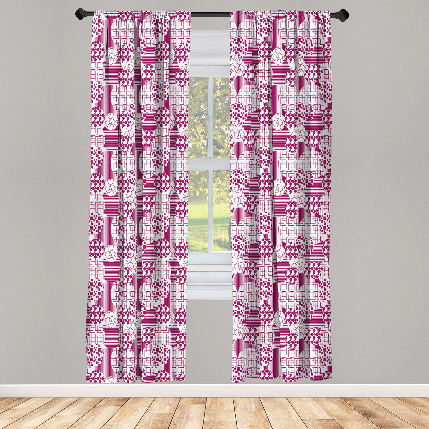 Surreal Modern Microfiber Curtains 2 Panel Set Living Room Bedroom in 3 Sizes - Picture 16 of 118