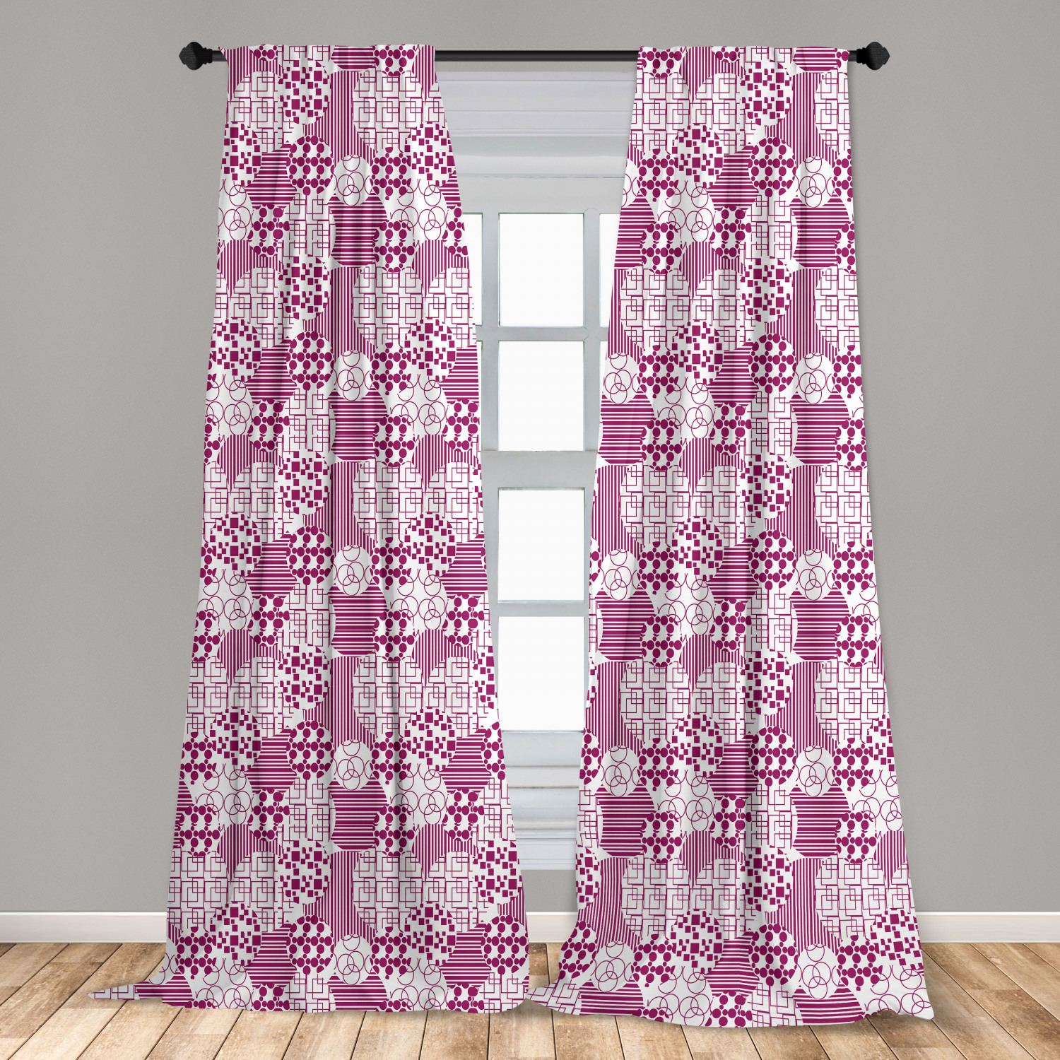 Surreal Modern Microfiber Curtains 2 Panel Set Living Room Bedroom in 3 Sizes - Picture 15 of 118