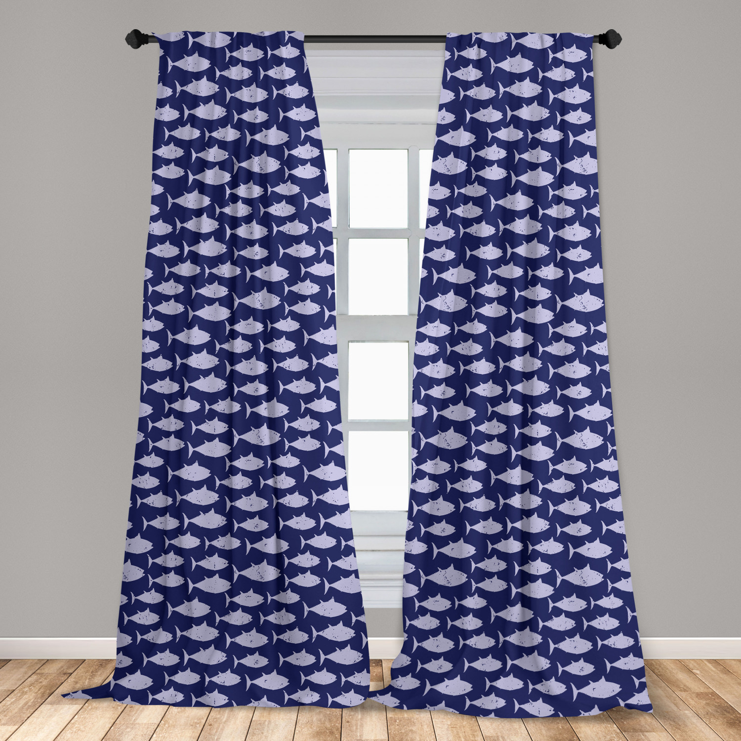 Juego de 2 paneles de cortinas de microfibra náutica azul para sala de estar dormitorio en 3 tamaños - Imagen 27 de 44