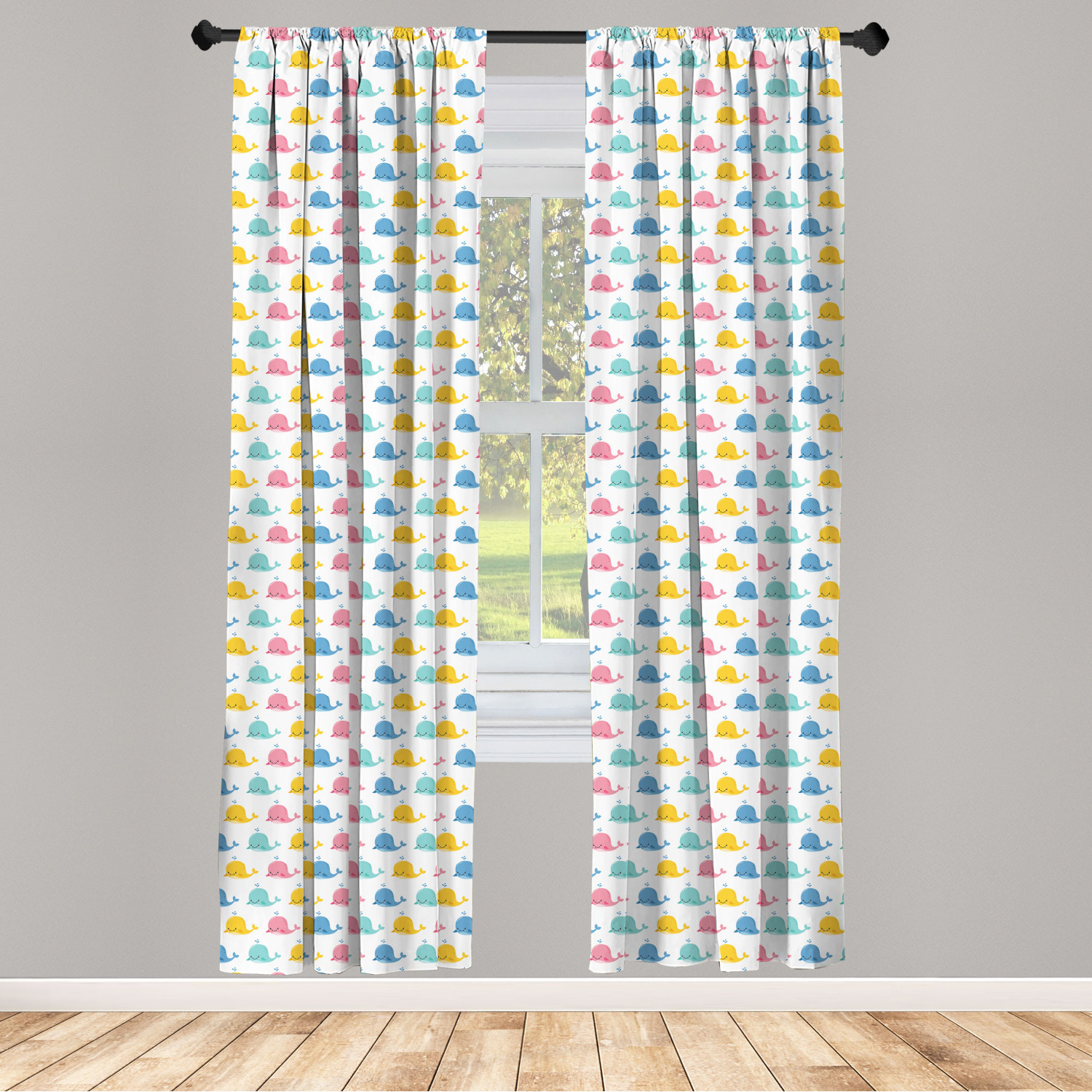 Juego de 2 paneles de cortinas de microfibra náutica azul para sala de estar dormitorio en 3 tamaños - Imagen 16 de 44