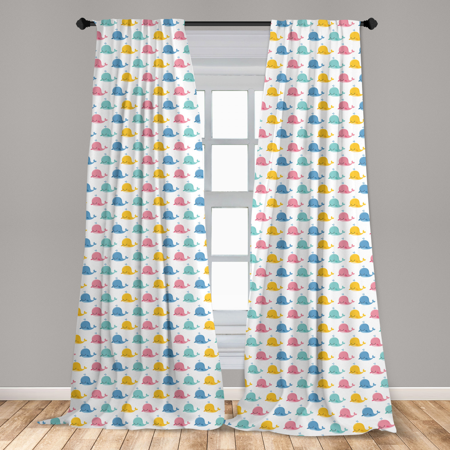 Juego de 2 paneles de cortinas de microfibra náutica azul para sala de estar dormitorio en 3 tamaños - Imagen 15 de 44