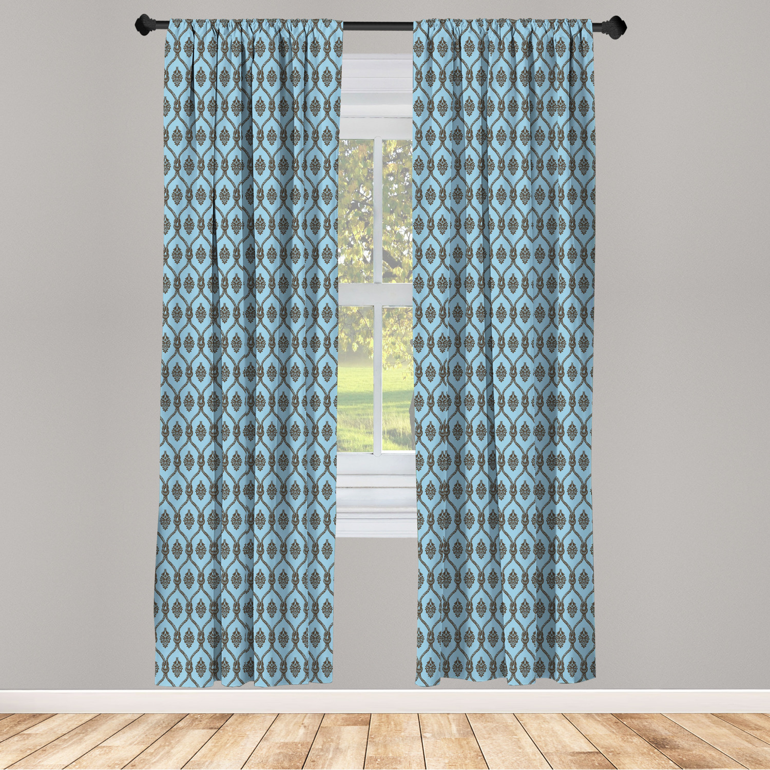 Juego de 2 paneles de cortinas de microfibra náutica azul para sala de estar dormitorio en 3 tamaños - Imagen 44 de 44