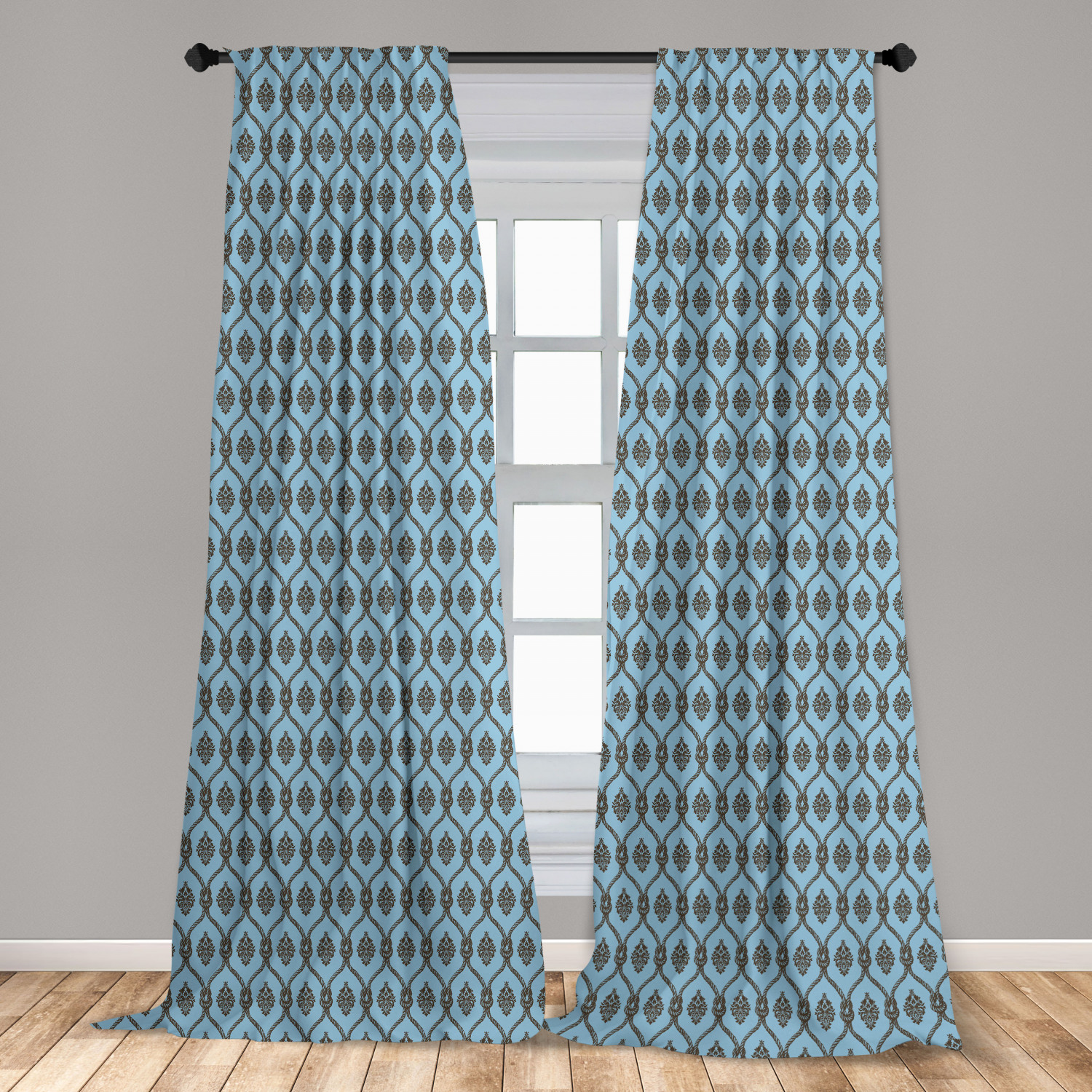 Juego de 2 paneles de cortinas de microfibra náutica azul para sala de estar dormitorio en 3 tamaños - Imagen 43 de 44