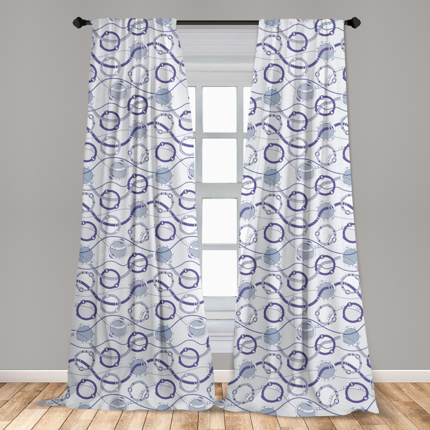 Juego de 2 paneles de cortinas de microfibra náutica azul para sala de estar dormitorio en 3 tamaños - Imagen 29 de 44