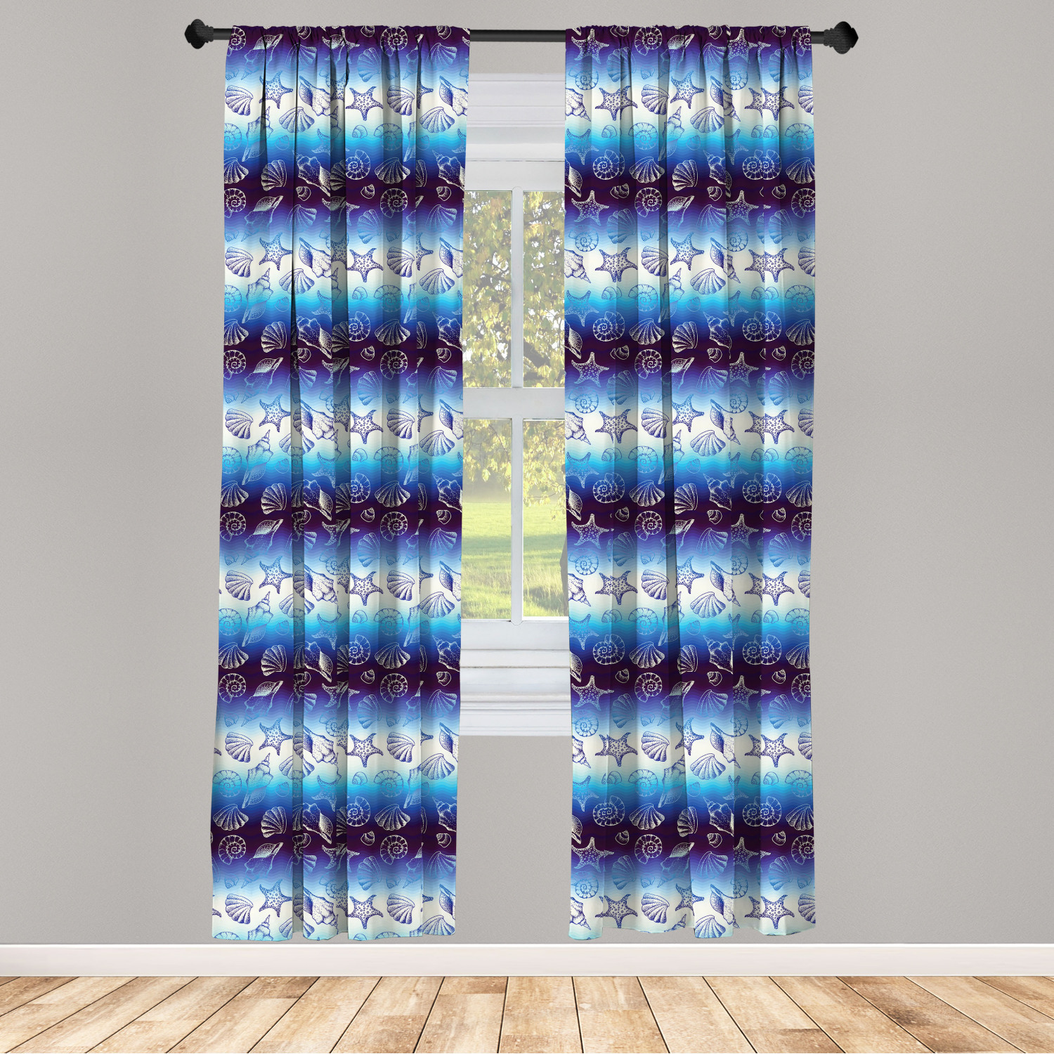 Juego de 2 paneles de cortinas de microfibra náutica azul para sala de estar dormitorio en 3 tamaños - Imagen 40 de 44