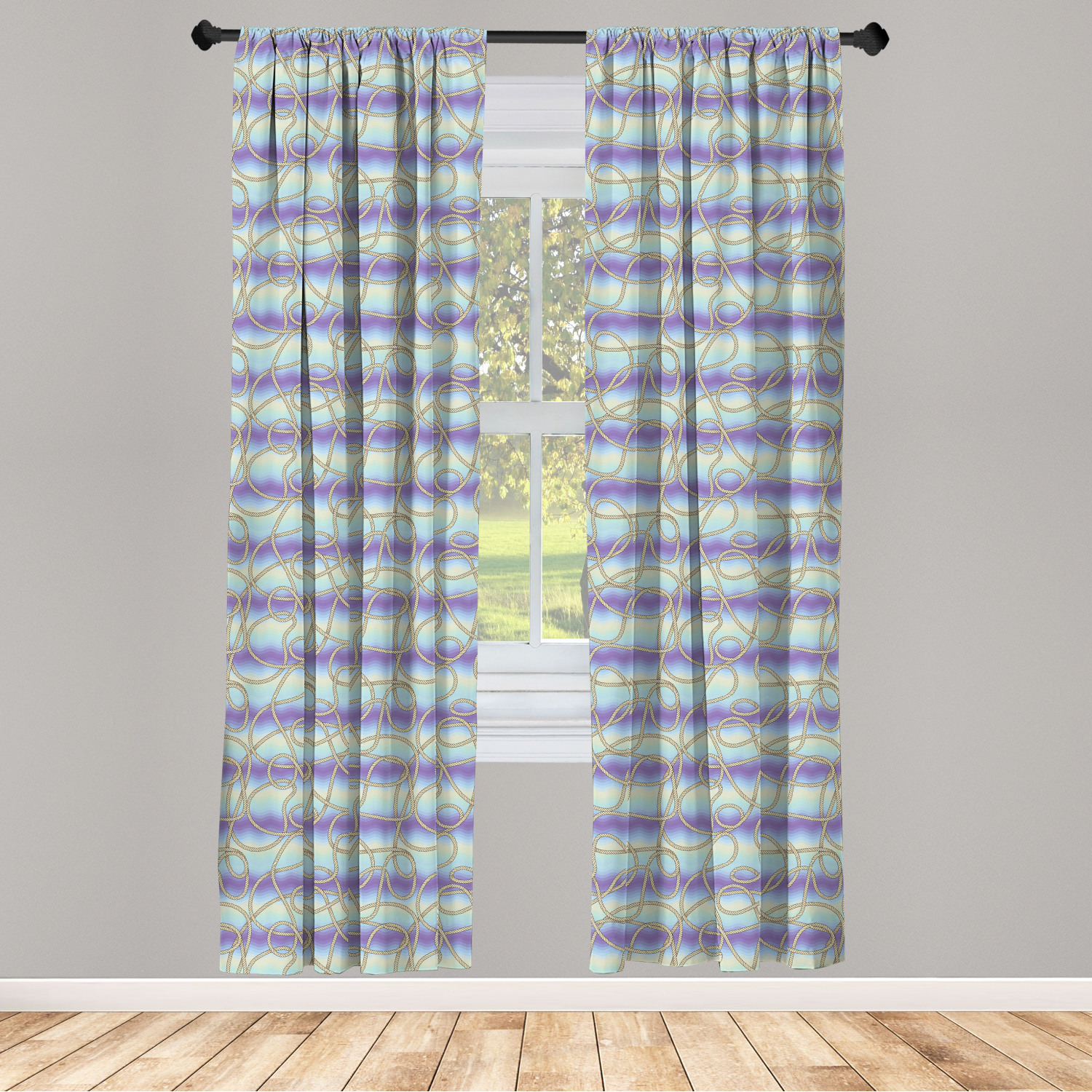 Juego de 2 paneles de cortinas de microfibra náutica azul para sala de estar dormitorio en 3 tamaños - Imagen 42 de 44