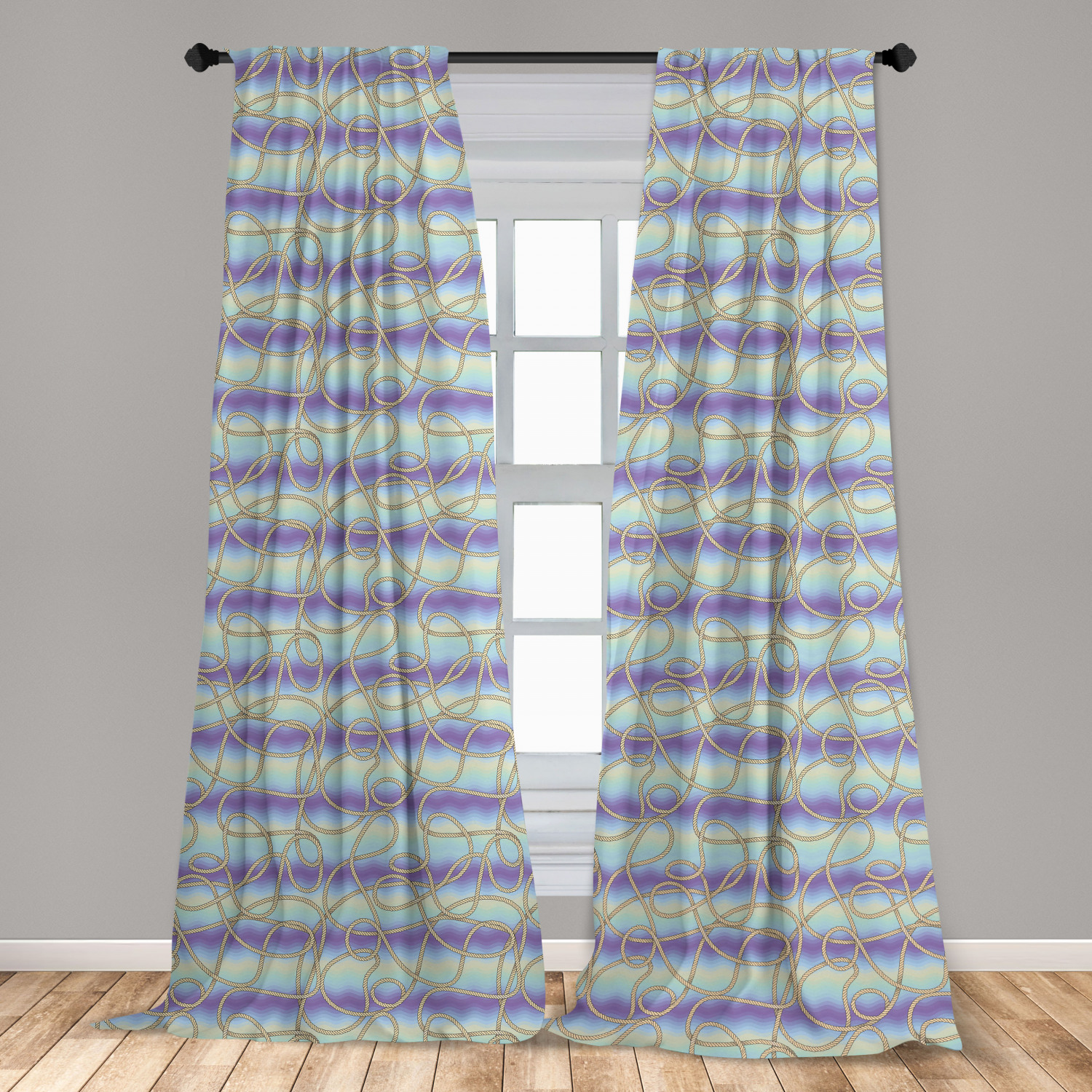 Juego de 2 paneles de cortinas de microfibra náutica azul para sala de estar dormitorio en 3 tamaños - Imagen 41 de 44