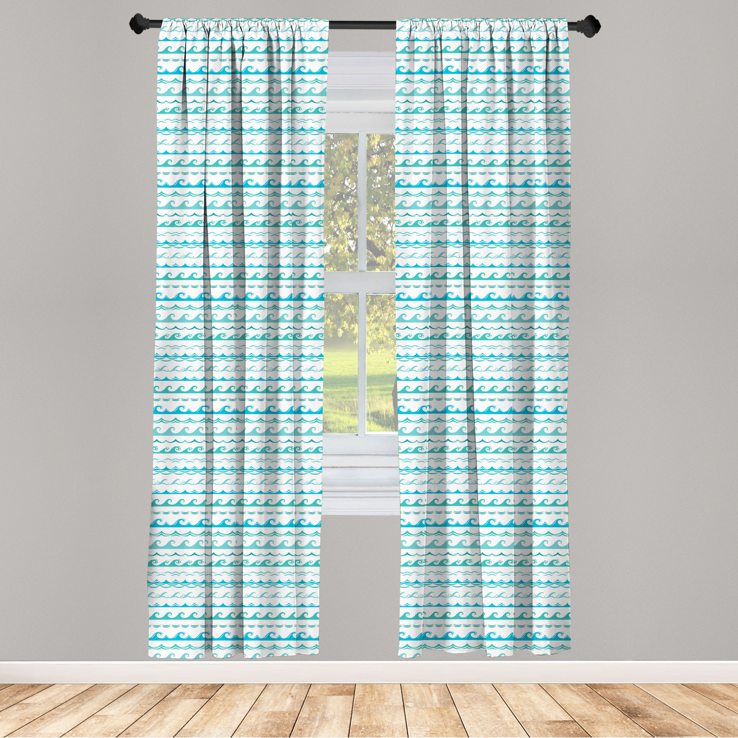 Juego de 2 paneles de cortinas de microfibra náutica azul para sala de estar dormitorio en 3 tamaños - Imagen 36 de 44