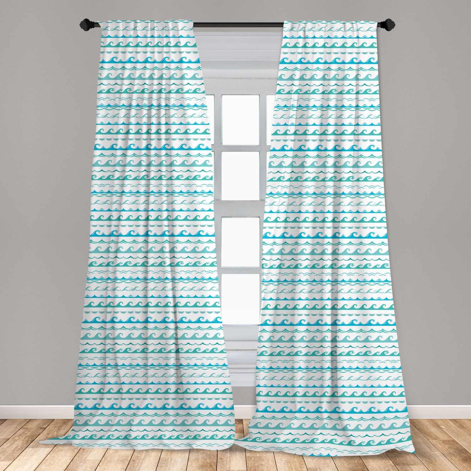 Juego de 2 paneles de cortinas de microfibra náutica azul para sala de estar dormitorio en 3 tamaños - Imagen 35 de 44