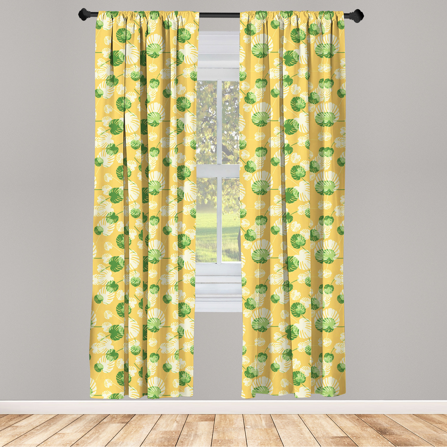 Tropical Hawaii Microfiber Curtains 2 Panel Set Living Room Bedroom in 3 Sizes - Bild 8 von 12