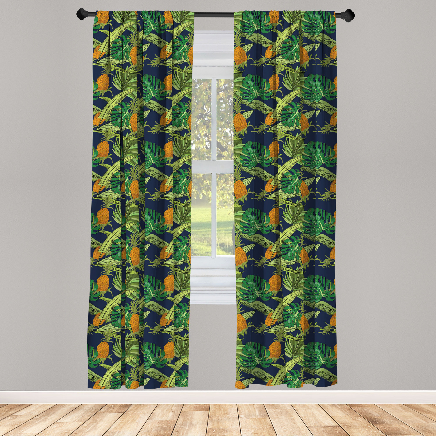 Tropical Hawaii Microfiber Curtains 2 Panel Set Living Room Bedroom in 3 Sizes - Bild 10 von 12