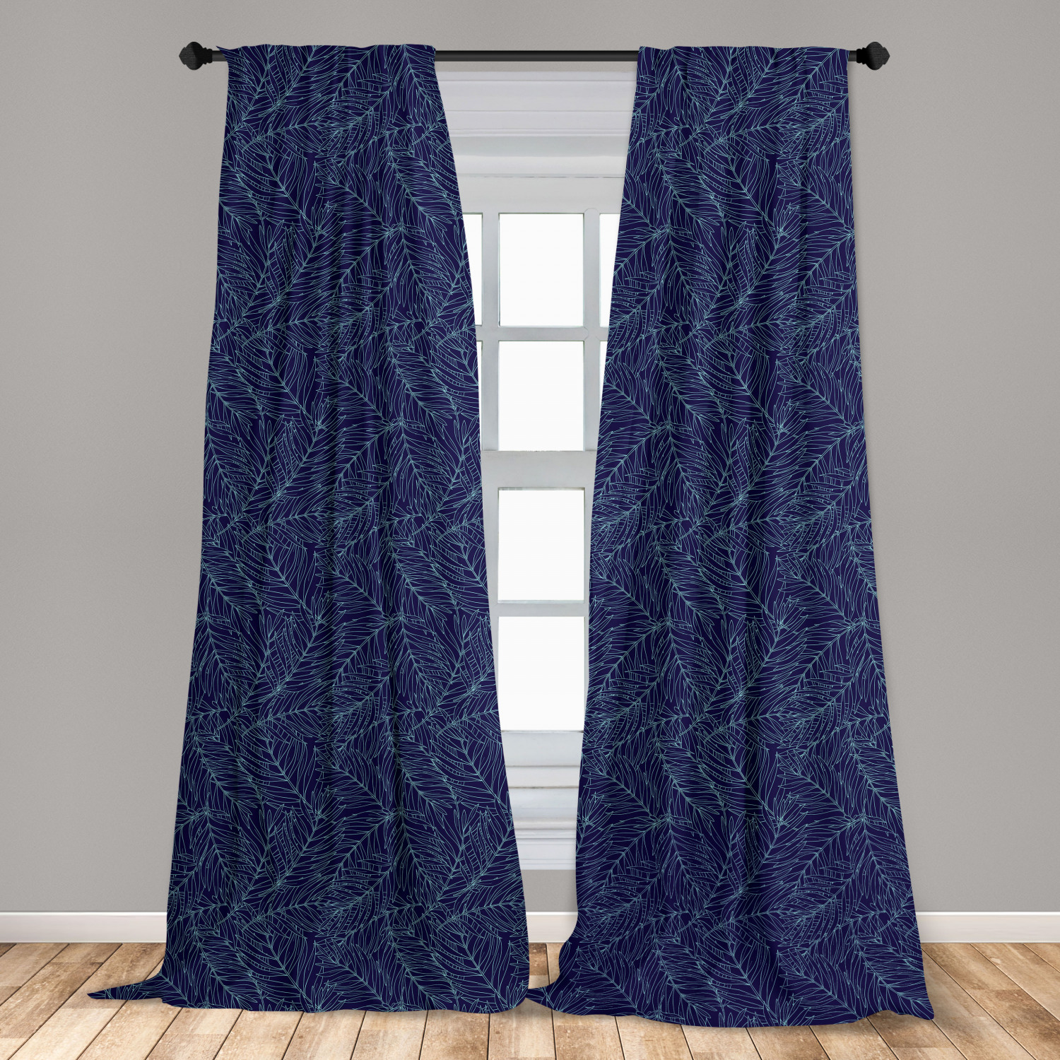 Tropical Hawaii Microfiber Curtains 2 Panel Set Living Room Bedroom in 3 Sizes - Bild 11 von 12