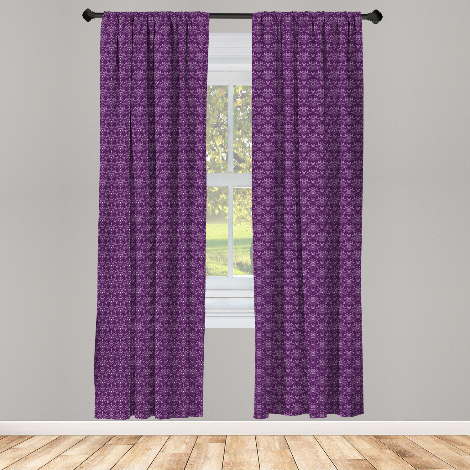 Eggplant Microfiber Curtains 2 Panel Set Living Room Bedroom in 3 Sizes ...
