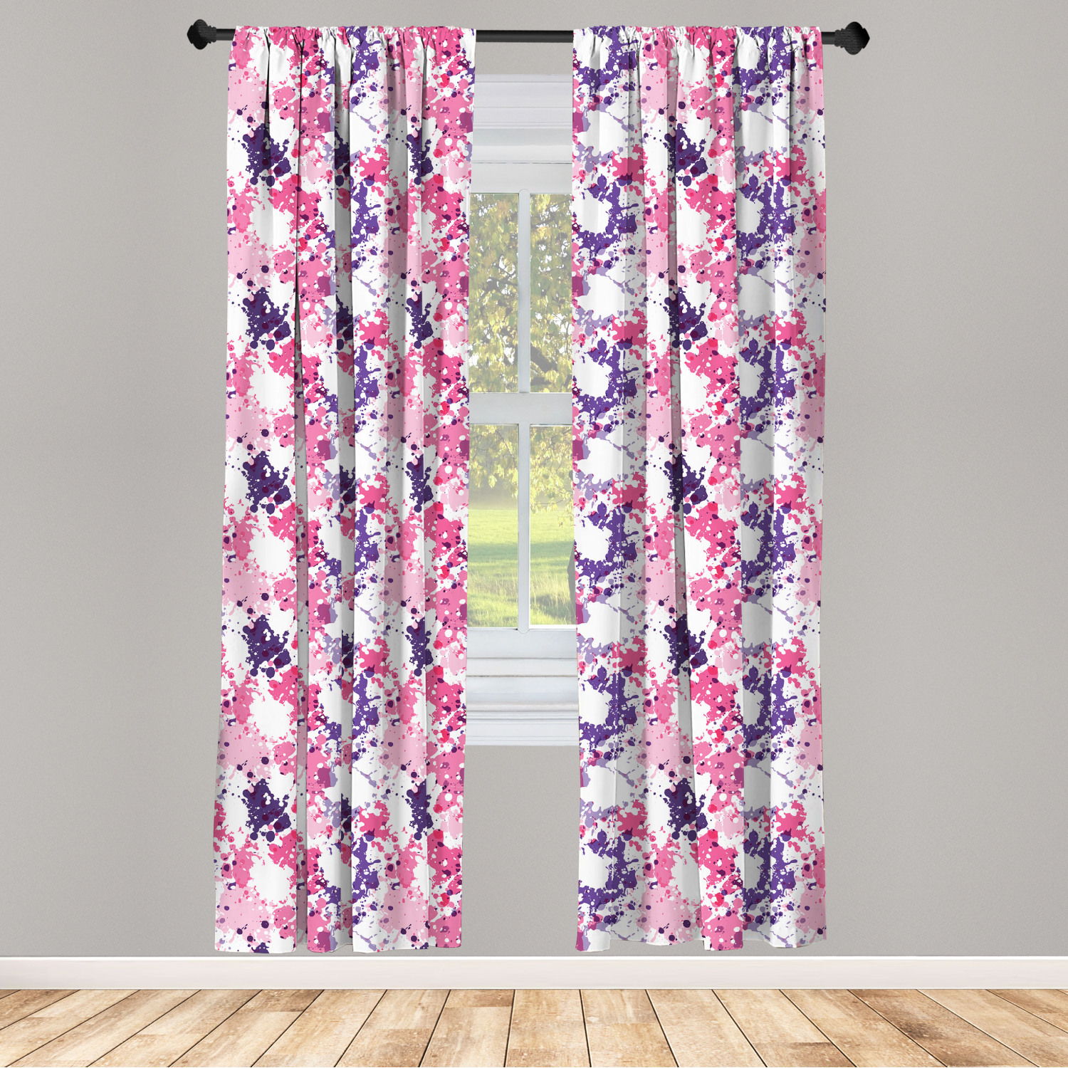Vintage Abstract Microfiber Curtains 2 Panel Set Living Room Bedroom in 3 Sizes - Picture 38 of 54