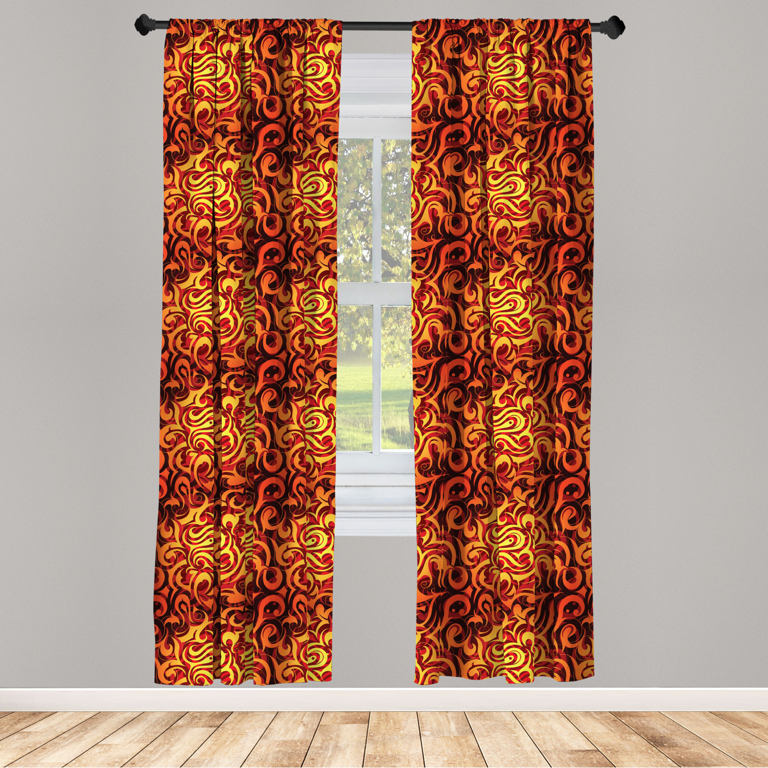 Vintage Abstract Microfiber Curtains 2 Panel Set Living Room Bedroom in 3 Sizes - Picture 26 of 54