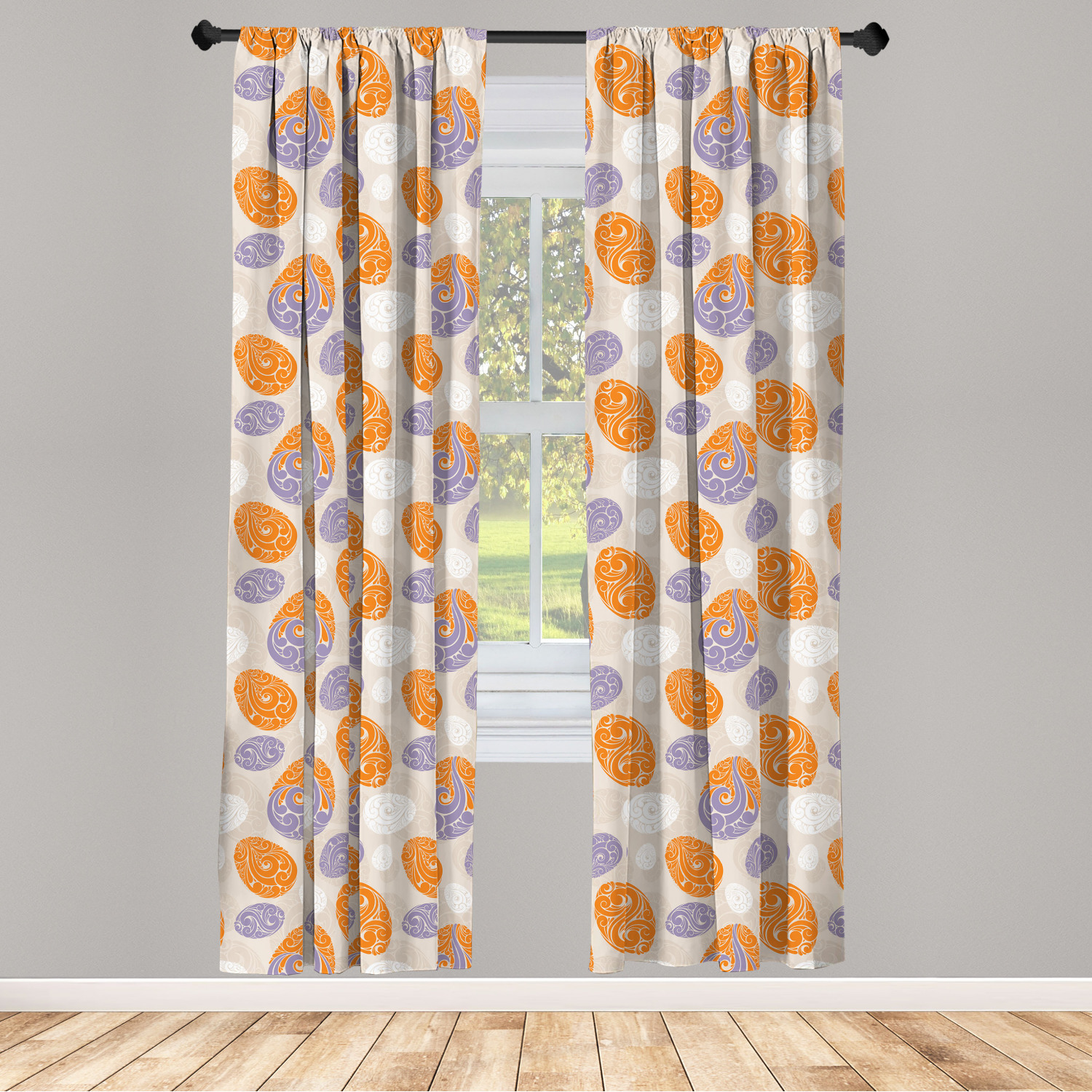 Vintage Abstract Microfiber Curtains 2 Panel Set Living Room Bedroom in 3 Sizes - Picture 36 of 54