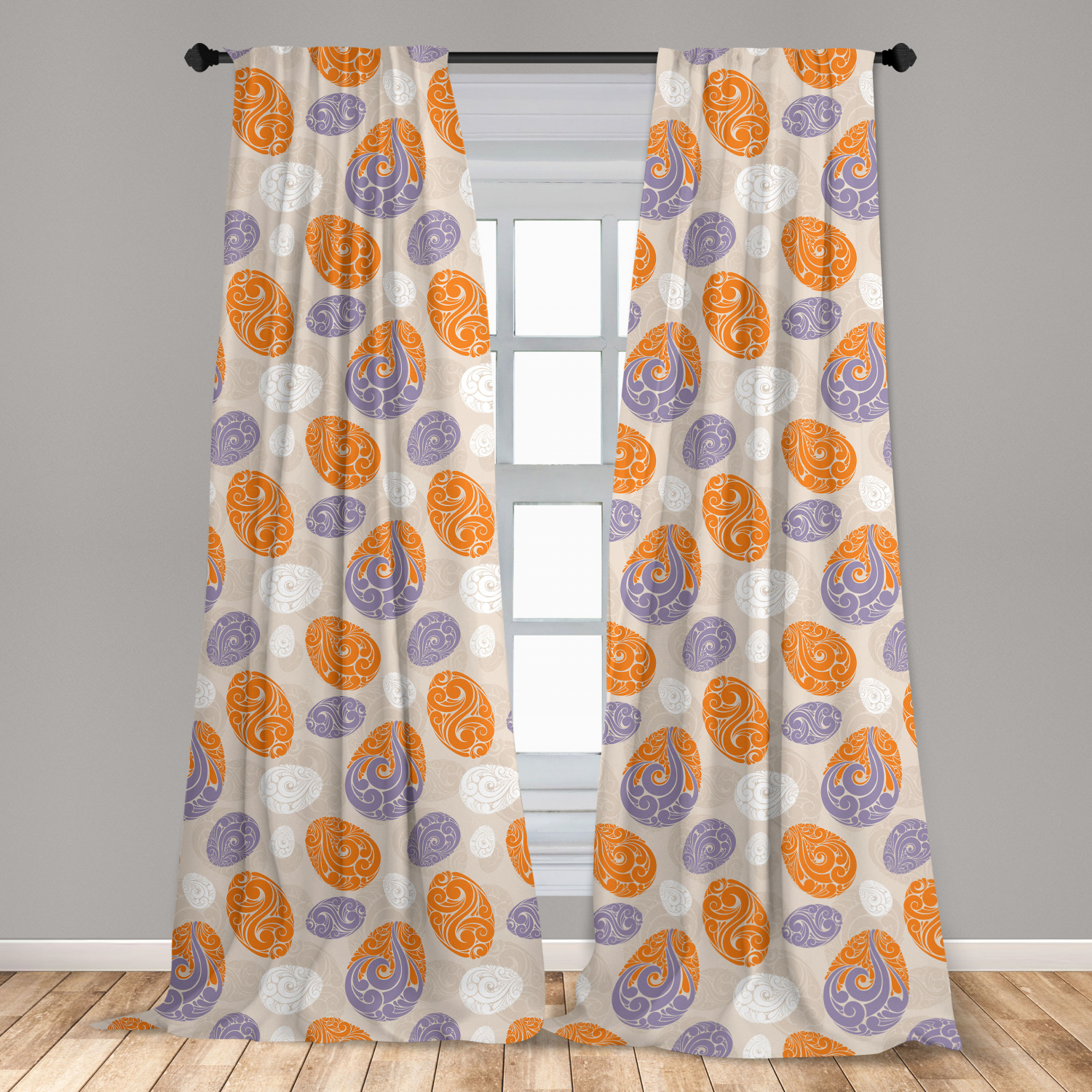 Vintage Abstract Microfiber Curtains 2 Panel Set Living Room Bedroom in 3 Sizes - Picture 35 of 54