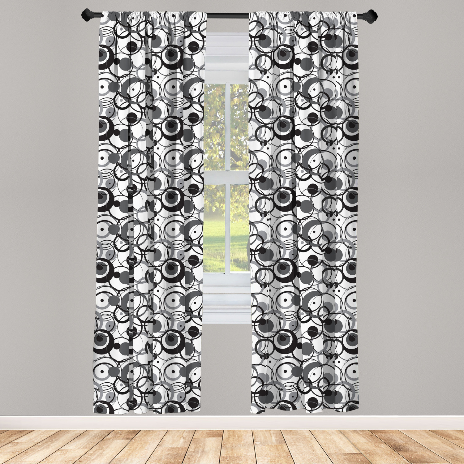 Vintage Abstract Microfiber Curtains 2 Panel Set Living Room Bedroom in 3 Sizes - Picture 16 of 54