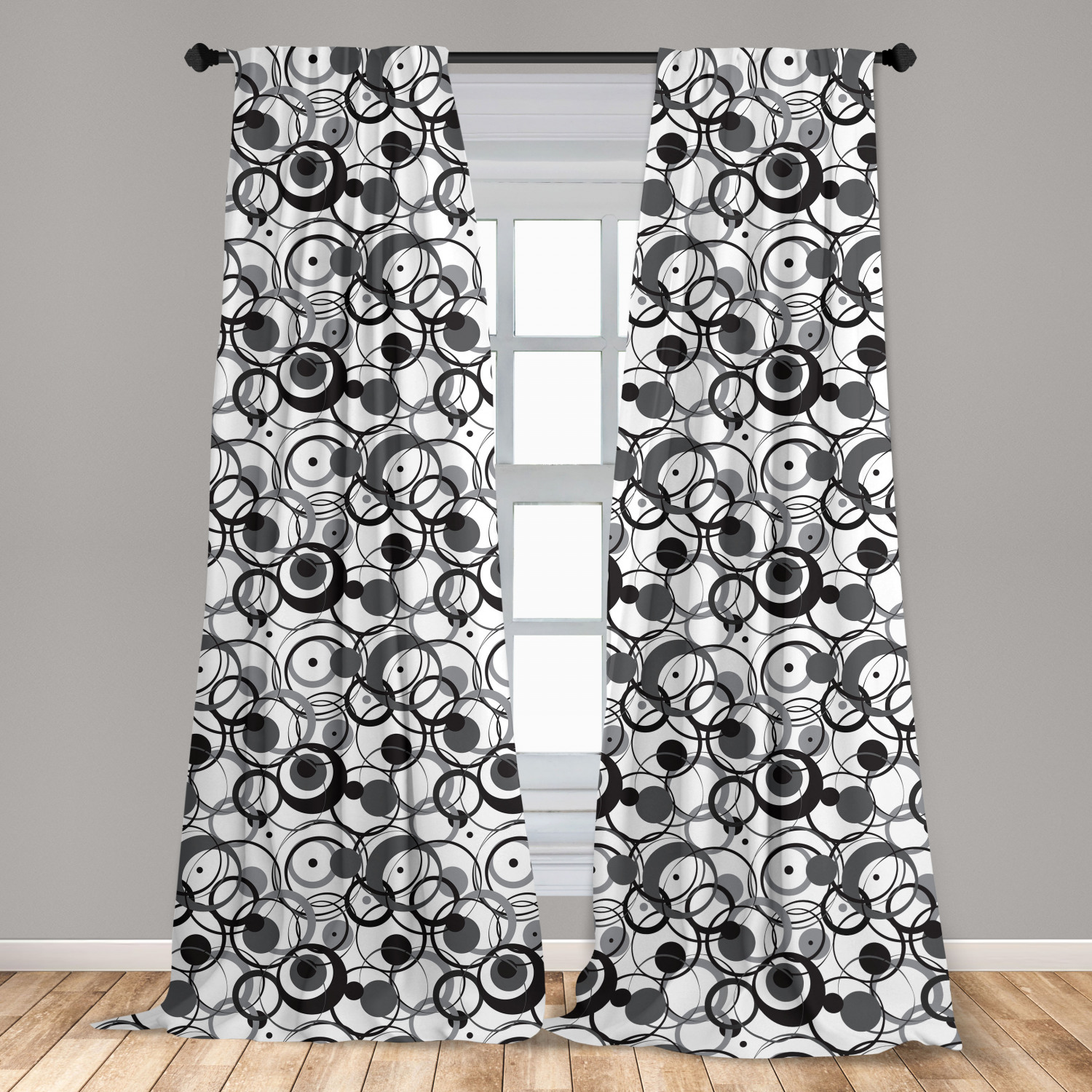 Vintage Abstract Microfiber Curtains 2 Panel Set Living Room Bedroom in 3 Sizes - Picture 15 of 54