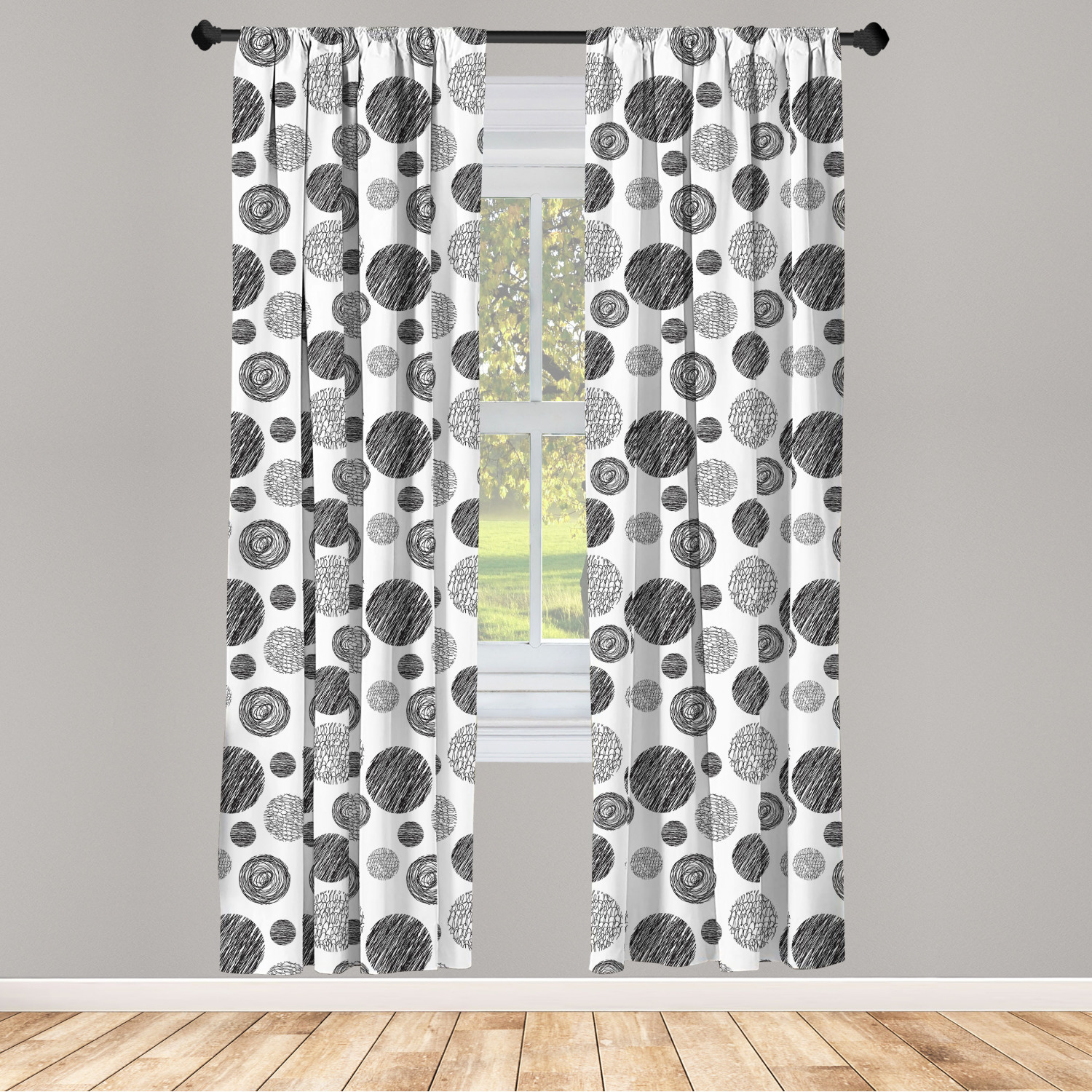 Vintage Abstract Microfiber Curtains 2 Panel Set Living Room Bedroom in 3 Sizes - Picture 18 of 54