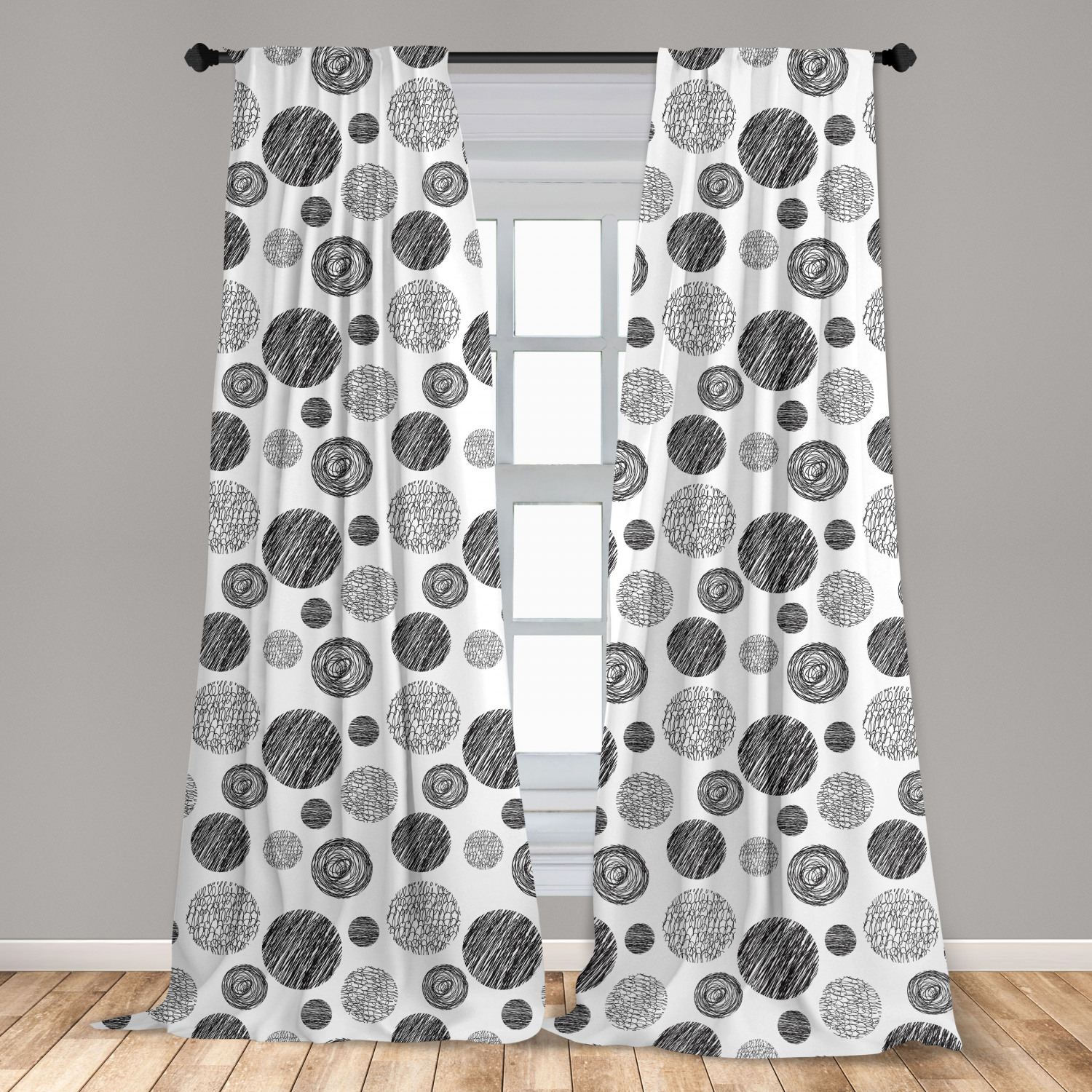 Vintage Abstract Microfiber Curtains 2 Panel Set Living Room Bedroom in 3 Sizes - Picture 17 of 54