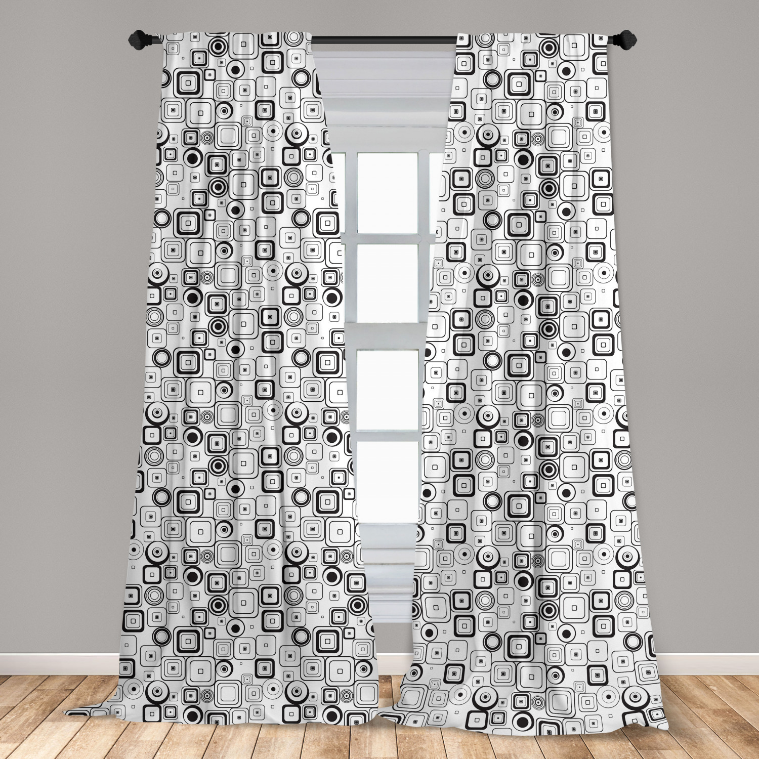 Vintage Abstract Microfiber Curtains 2 Panel Set Living Room Bedroom in 3 Sizes - Picture 47 of 54