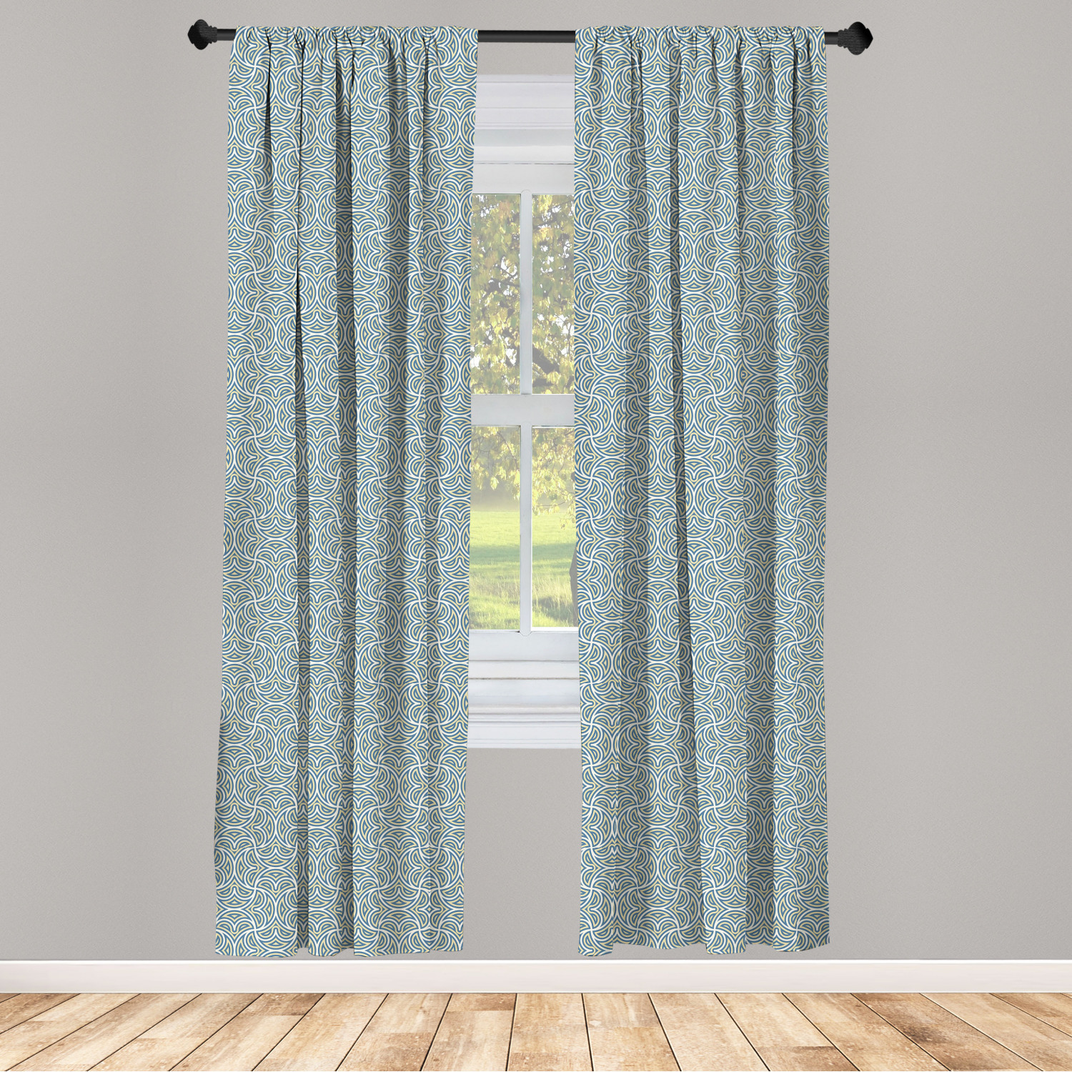 Vintage Abstract Microfiber Curtains 2 Panel Set Living Room Bedroom in 3 Sizes - Picture 10 of 54