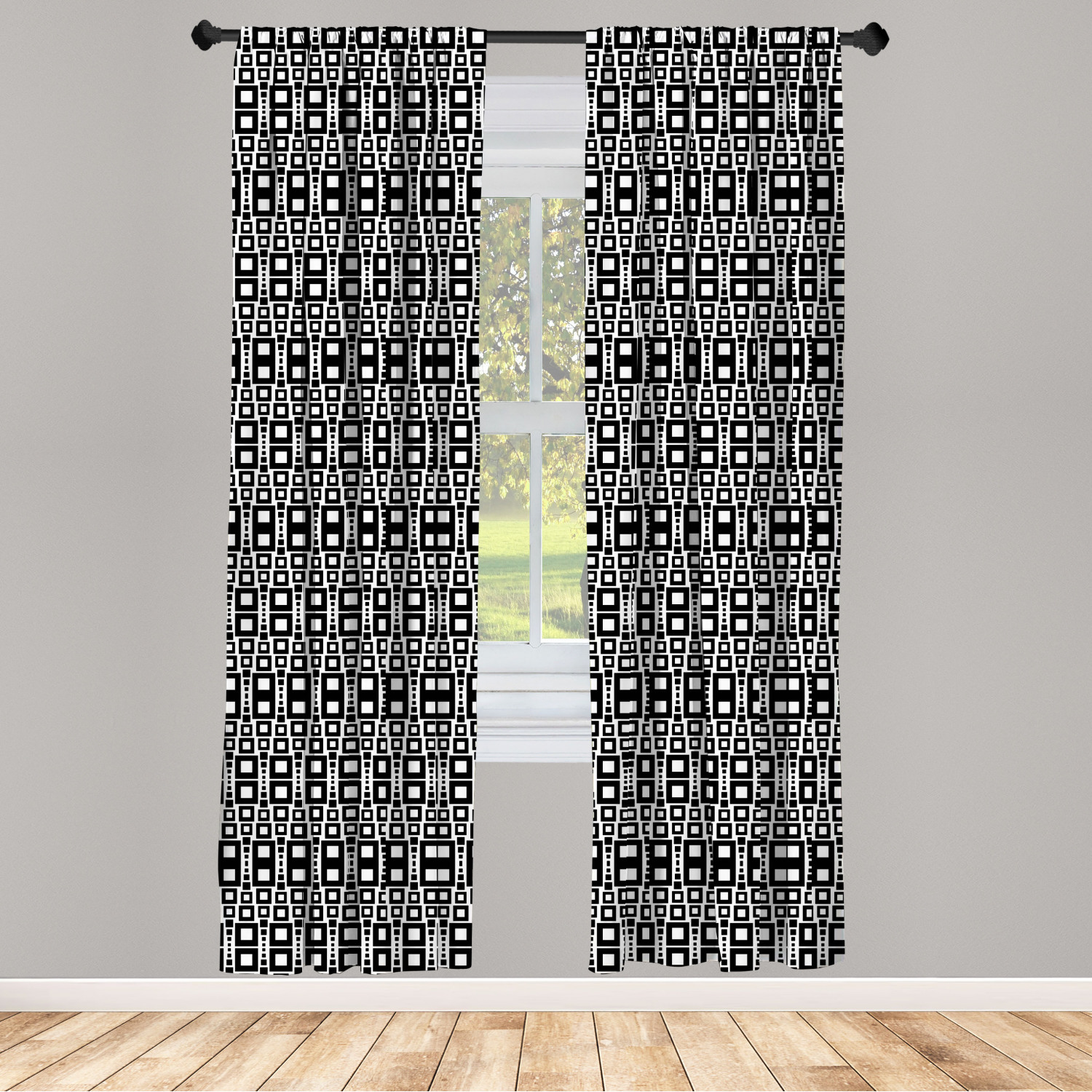 Vintage Abstract Microfiber Curtains 2 Panel Set Living Room Bedroom in 3 Sizes - Picture 28 of 54