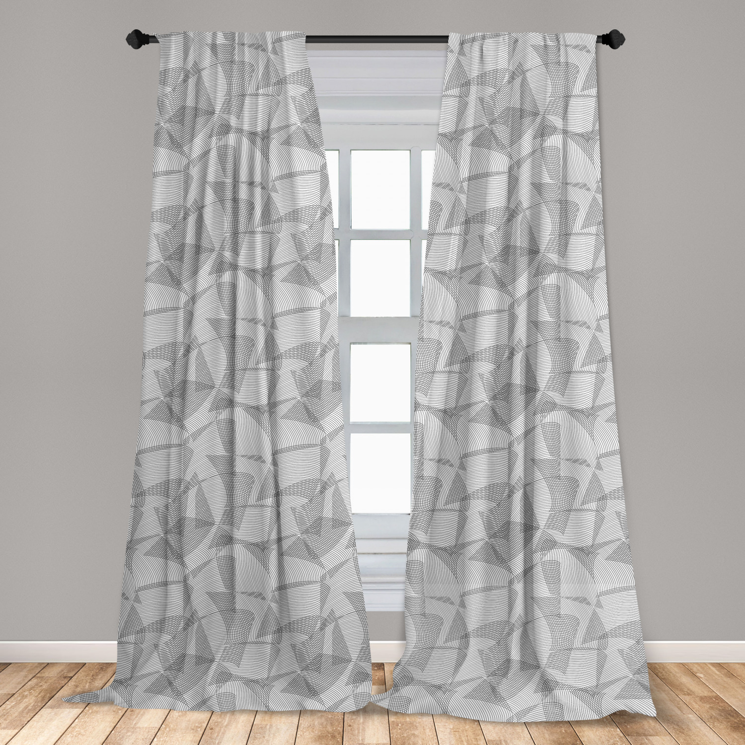 Vintage Abstract Microfiber Curtains 2 Panel Set Living Room Bedroom in 3 Sizes - Picture 19 of 54