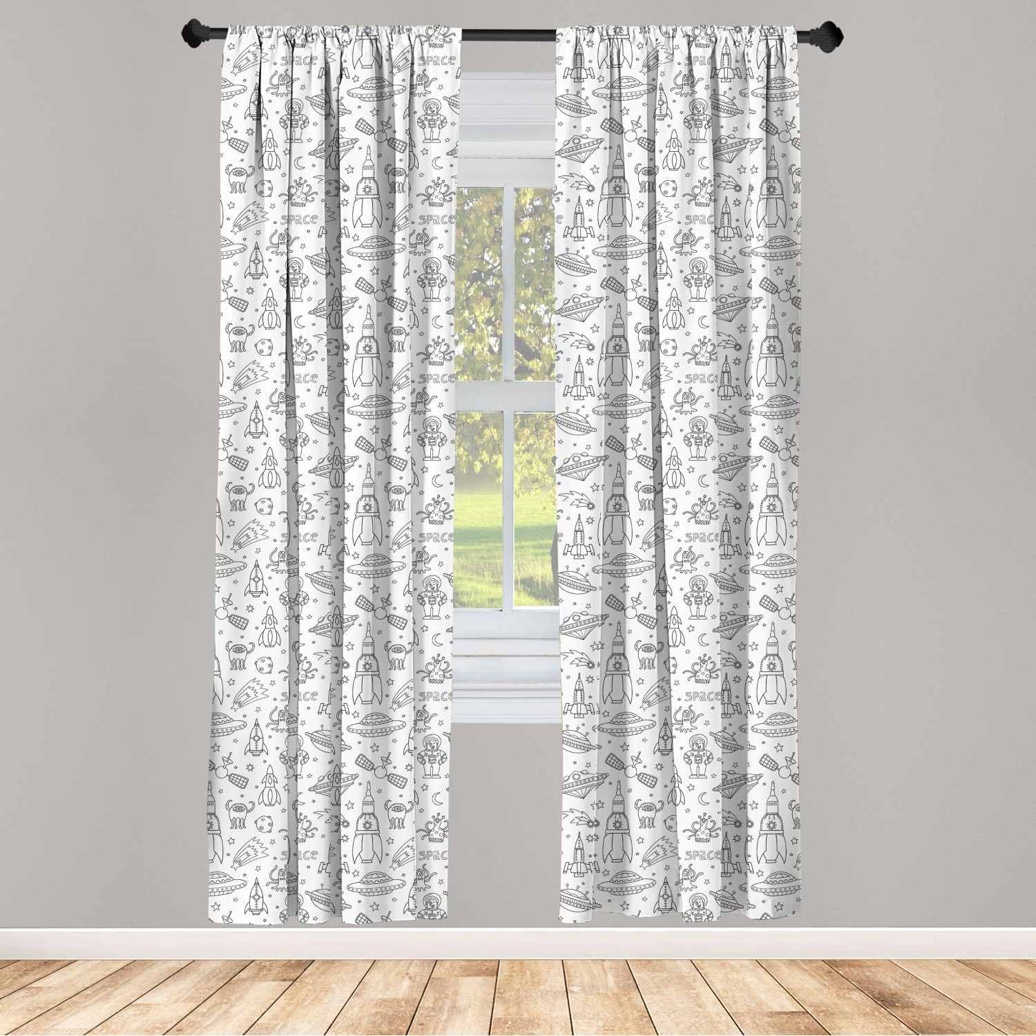 Alien Microfiber Curtains 2 Panel Set Living Room Bedroom in 3 Sizes - Picture 36 of 56