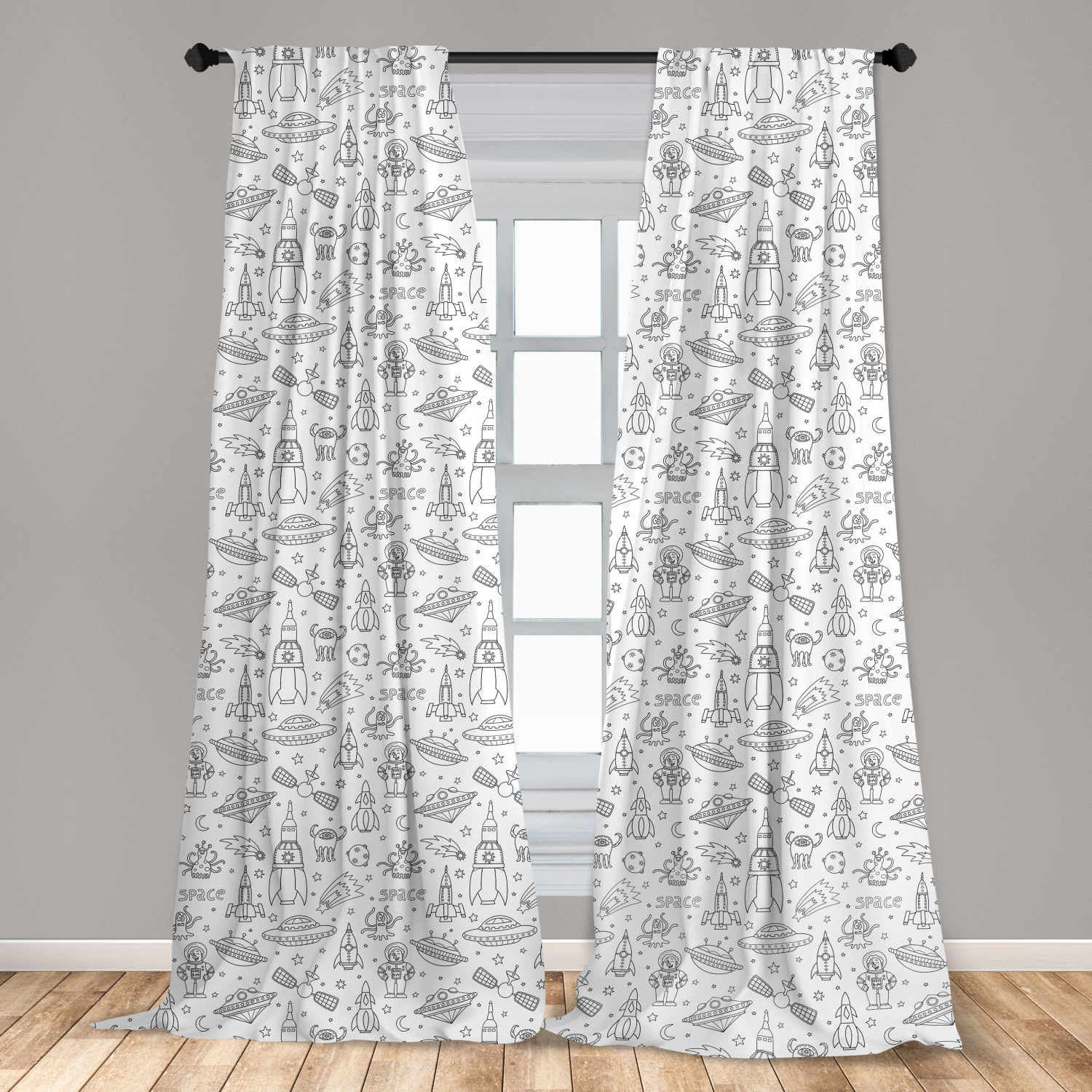 Alien Microfiber Curtains 2 Panel Set Living Room Bedroom in 3 Sizes - Picture 35 of 56