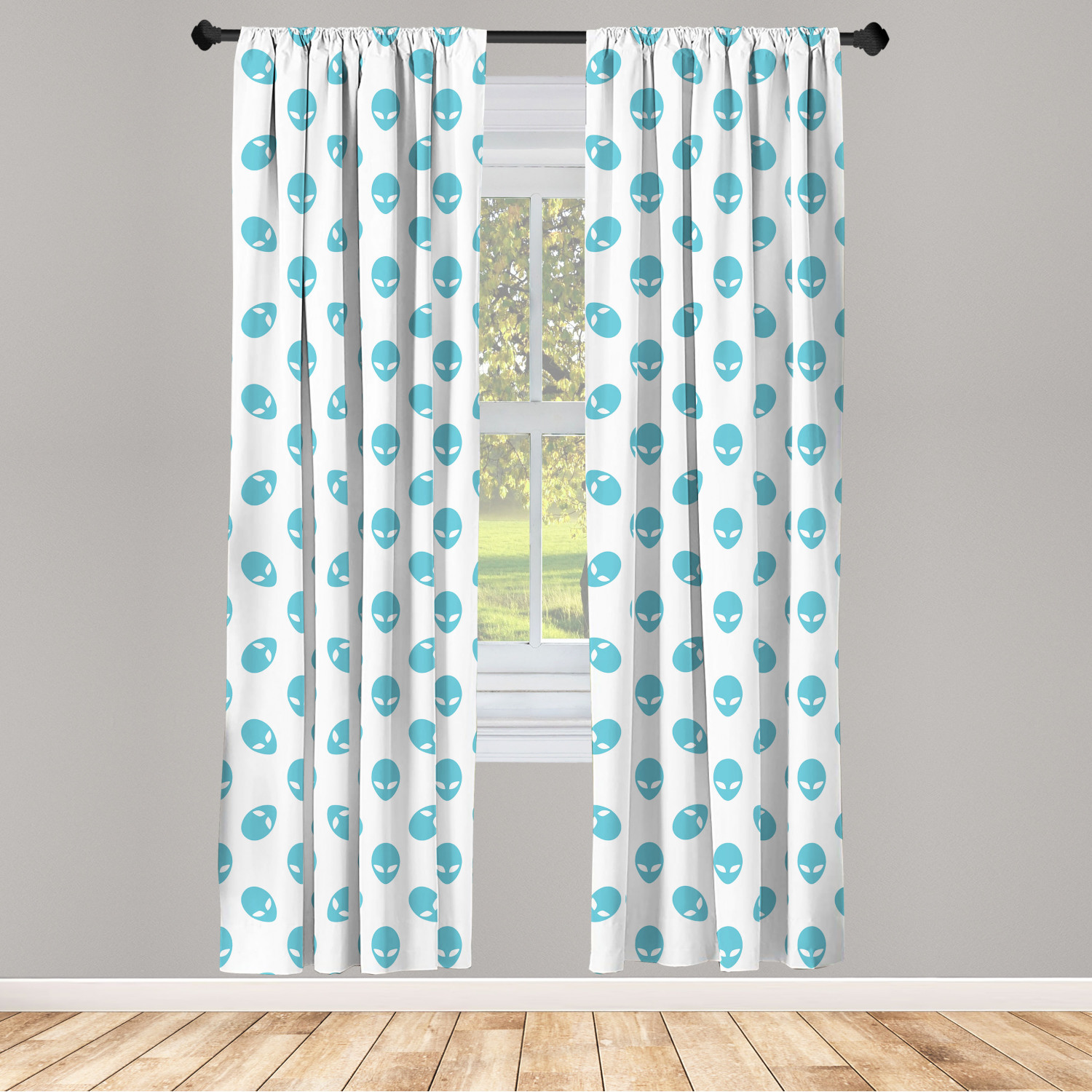Alien Microfiber Curtains 2 Panel Set Living Room Bedroom in 3 Sizes - Picture 50 of 56